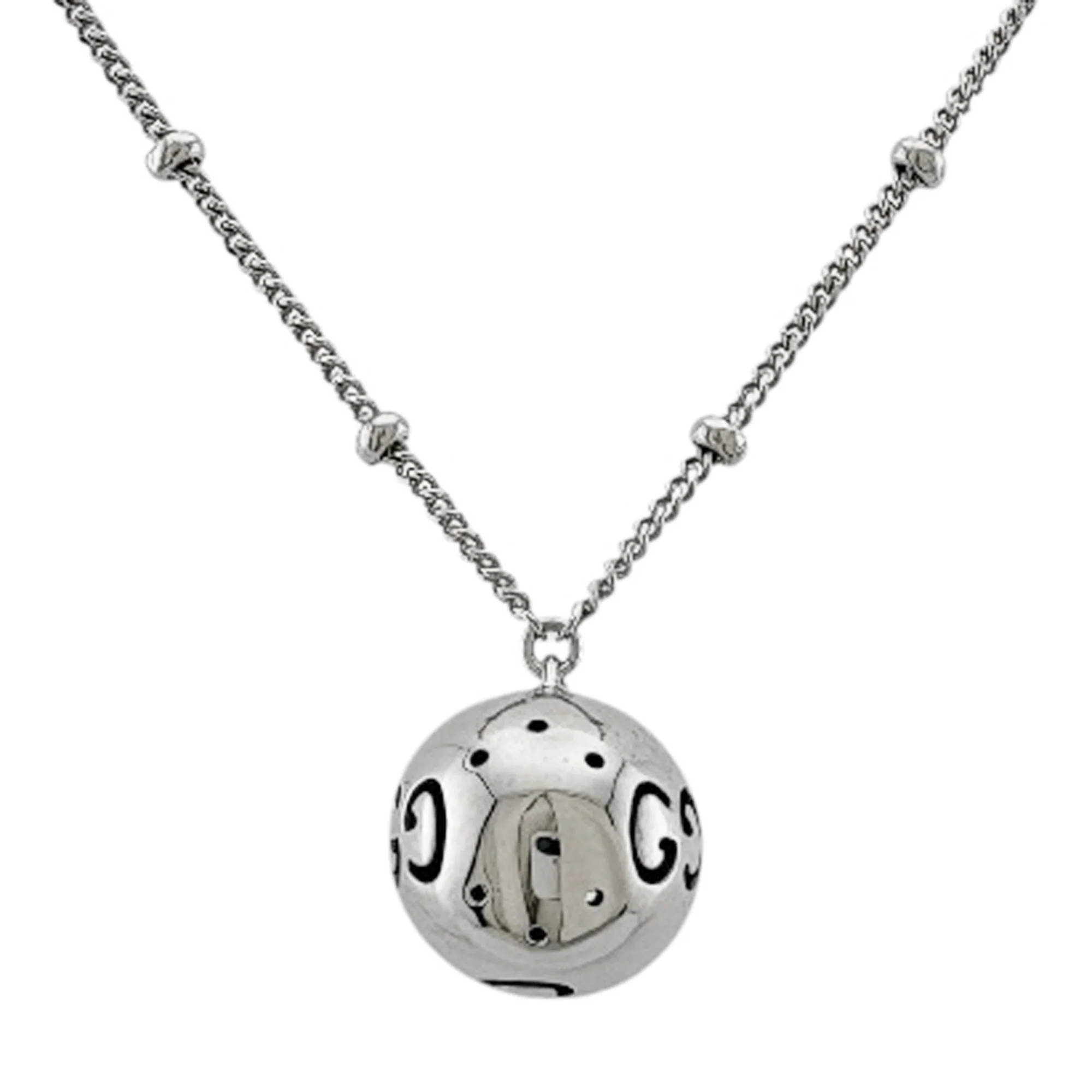 Icon Ball Pendant Necklace 18K White Gold - Image 3
