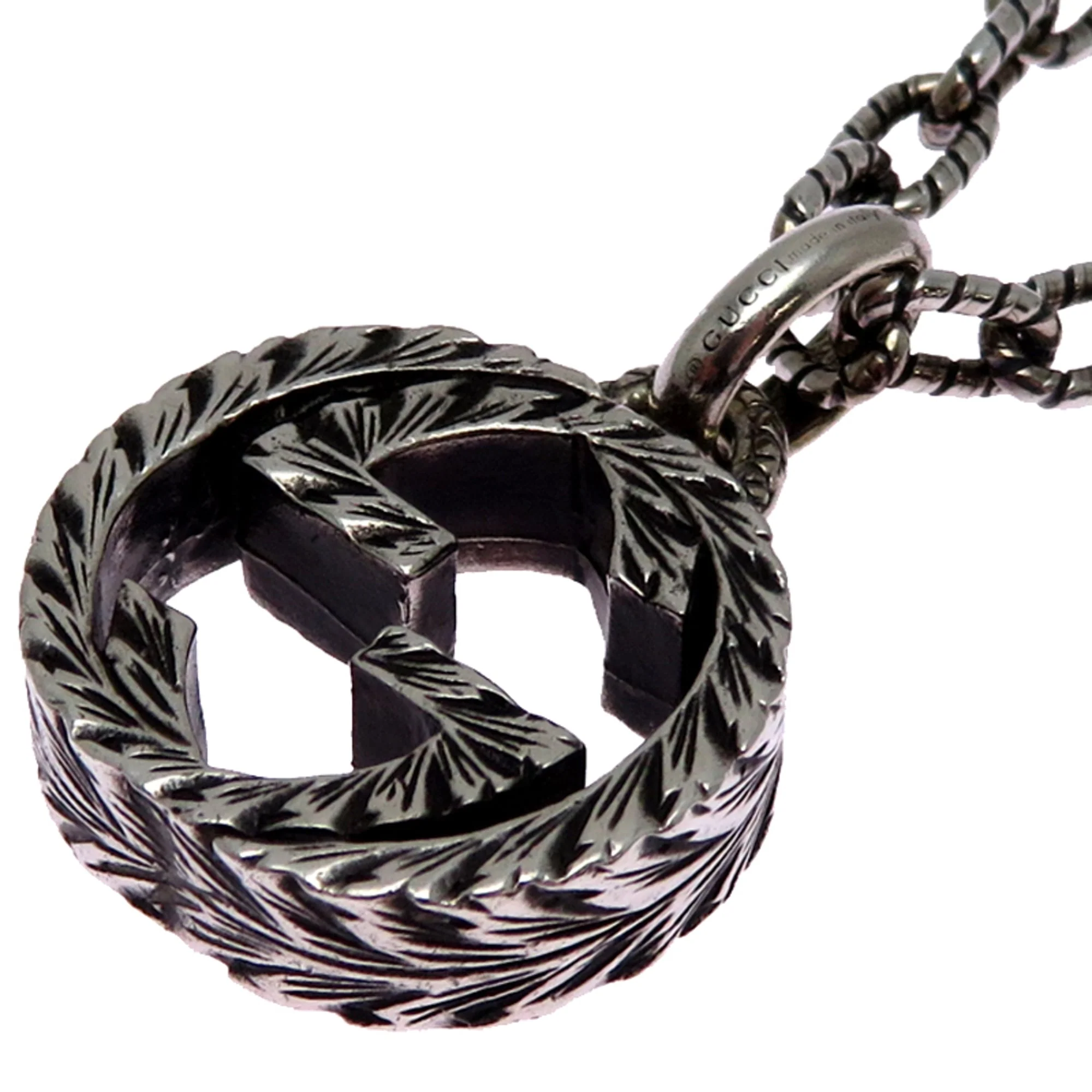 Interlocking G Pendant Necklace Sterling Silver - Image 2