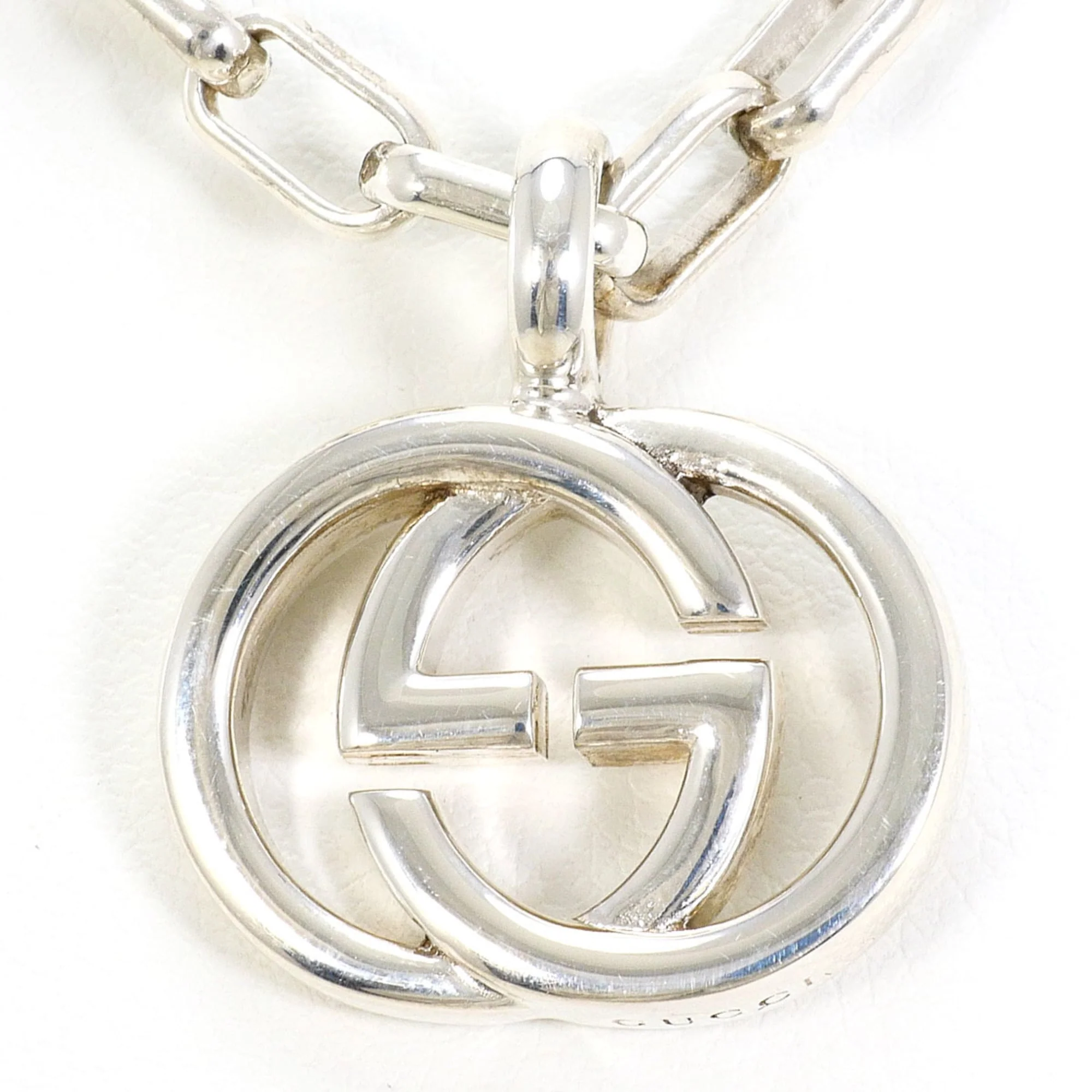 Interlocking G Pendant Necklace Sterling Silver