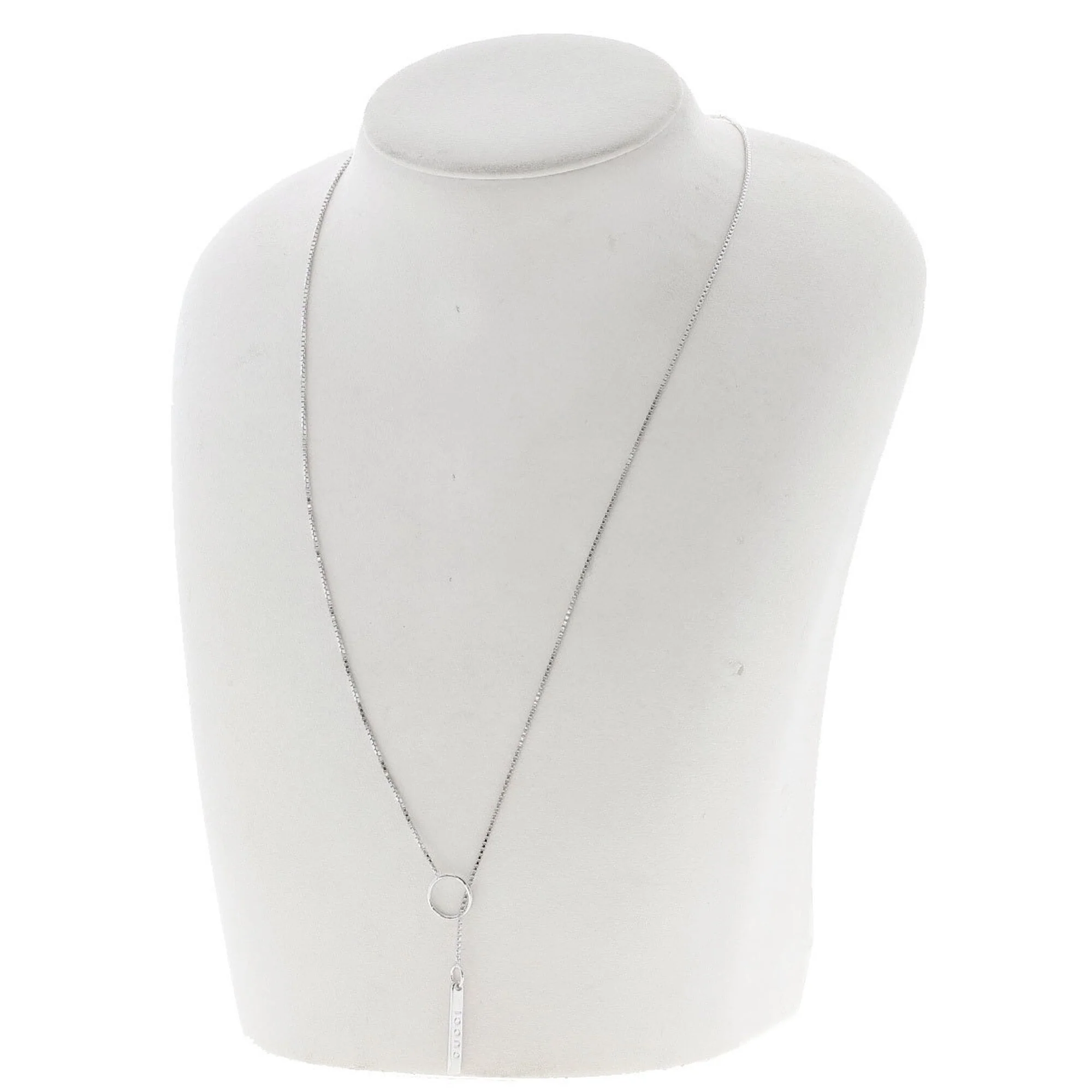 Lariat Pendant Necklace 18K White Gold - Image 4
