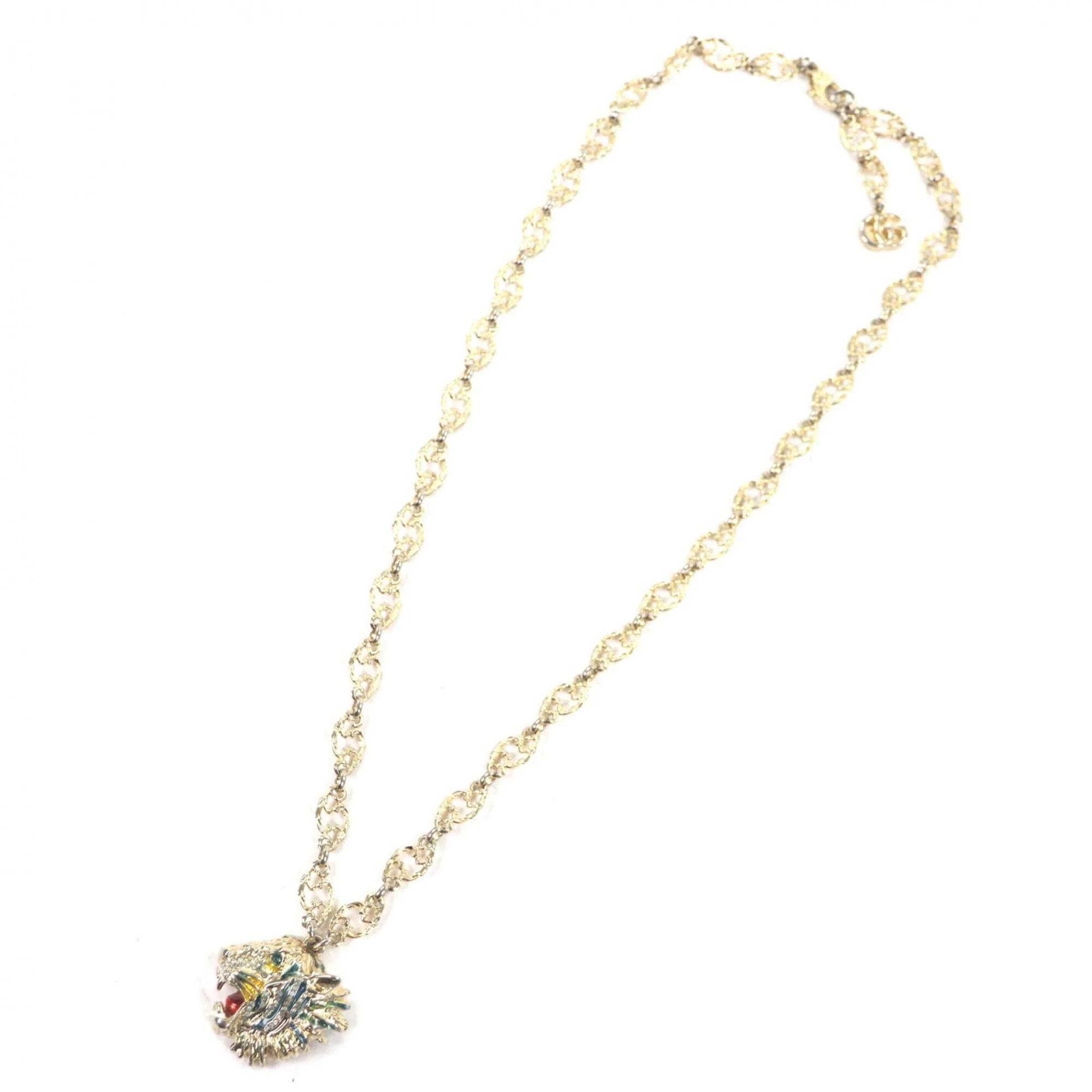 Lion Head Pendant Necklace Gold - Image 3