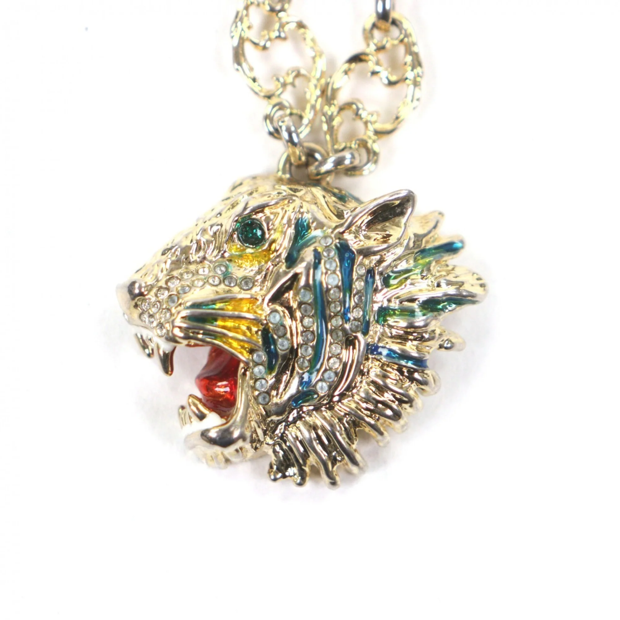 Lion Head Pendant Necklace Gold - Image 4