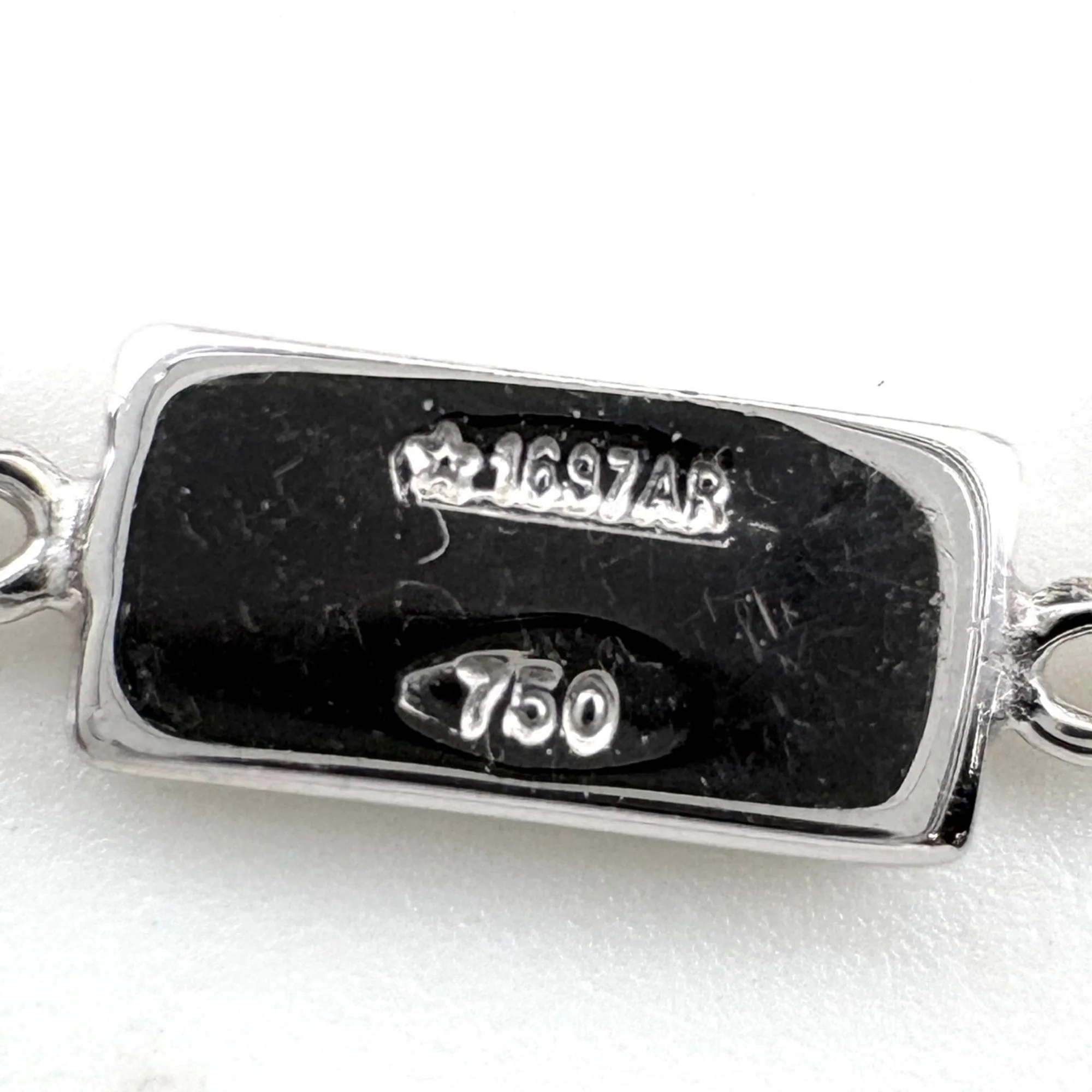 Pendant Necklace 18K White Gold with Amethyst - Image 8