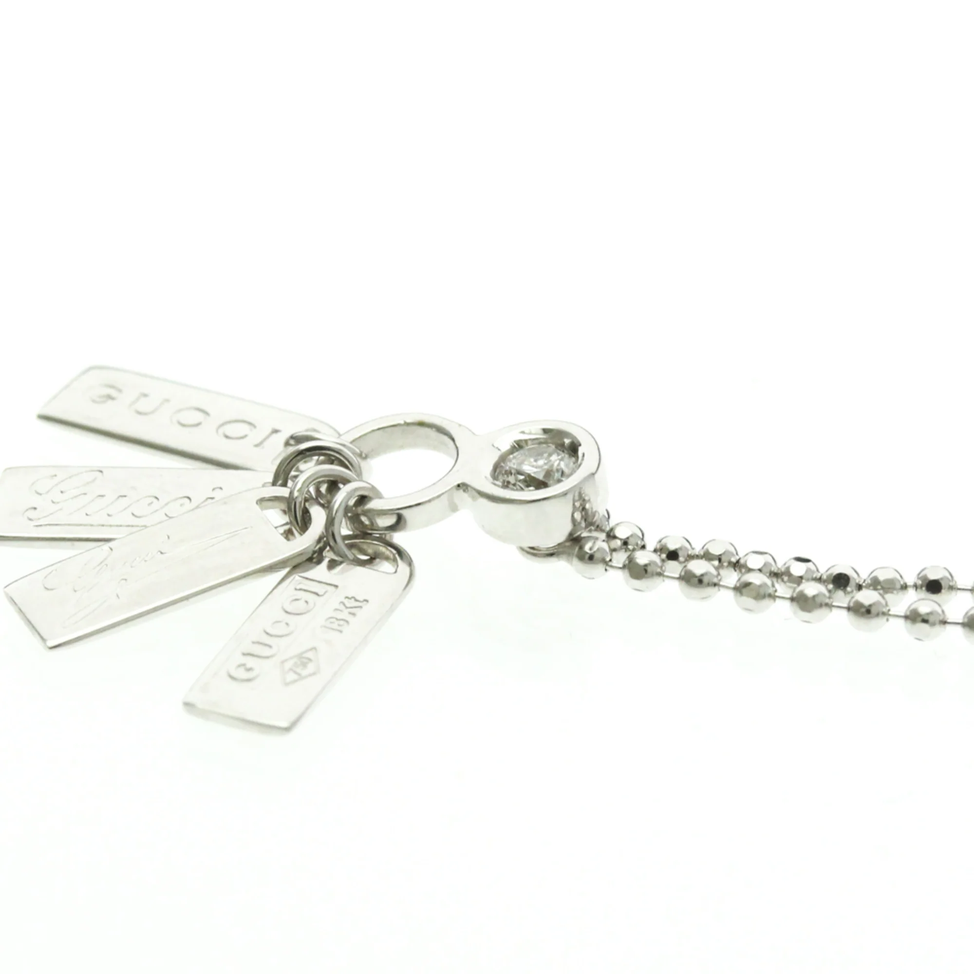 Pendant Necklace 18K White Gold with Diamond - Image 3