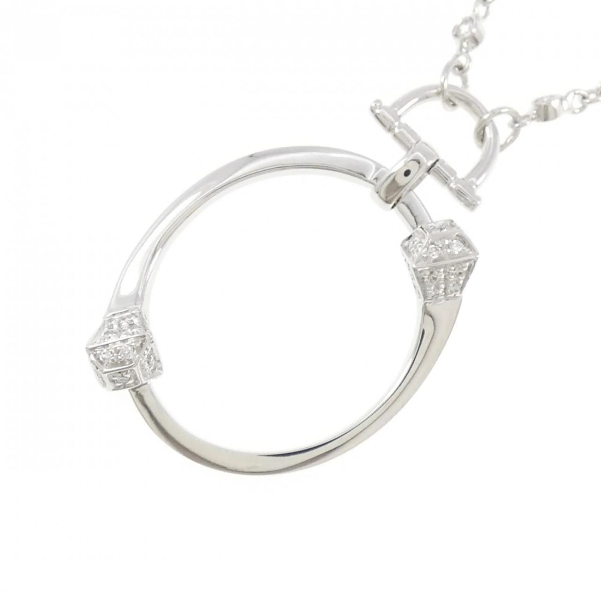 Pendant Necklace 18K White Gold with Diamond - Image 3