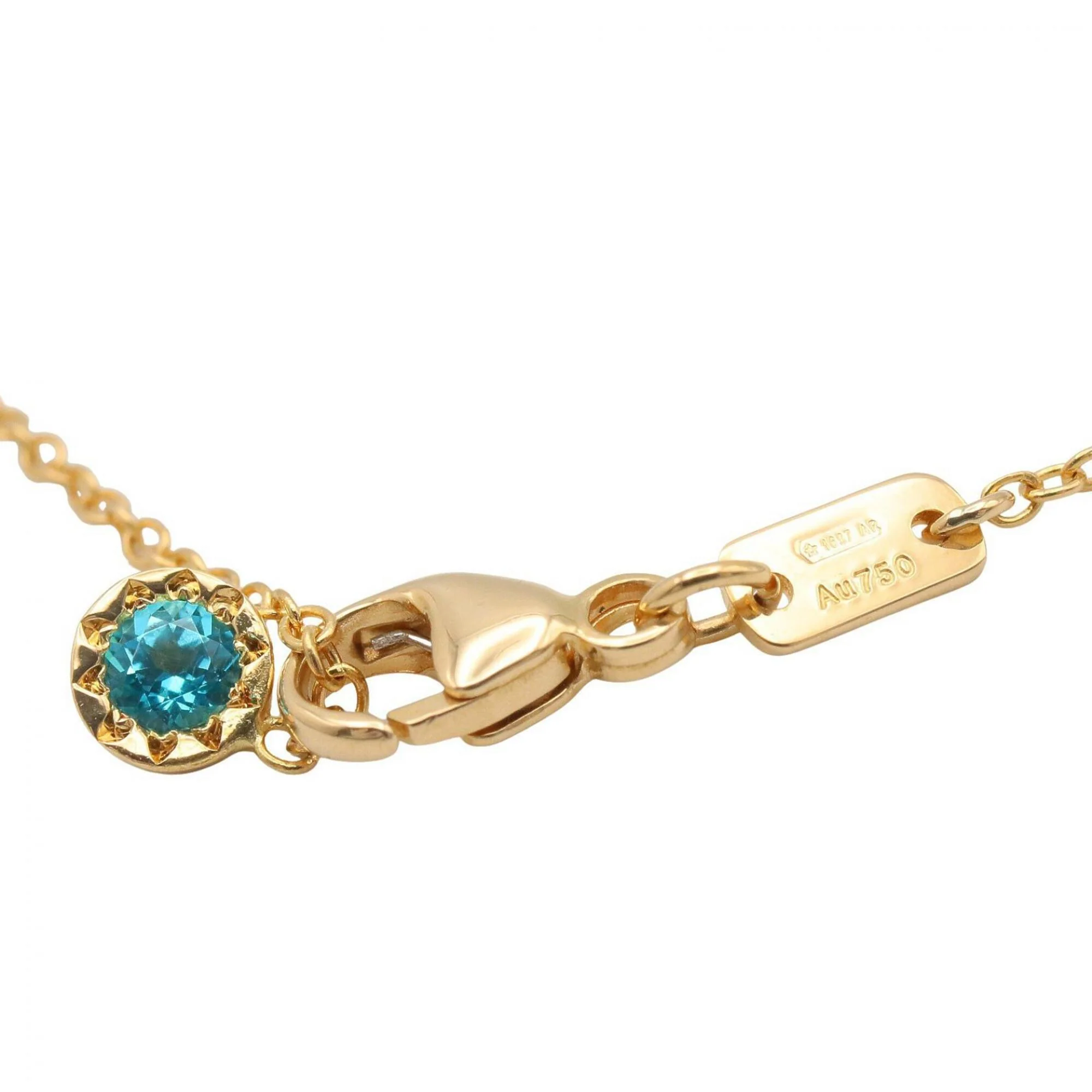 Pendant Necklace 18K Yellow Gold with Topaz - Image 3