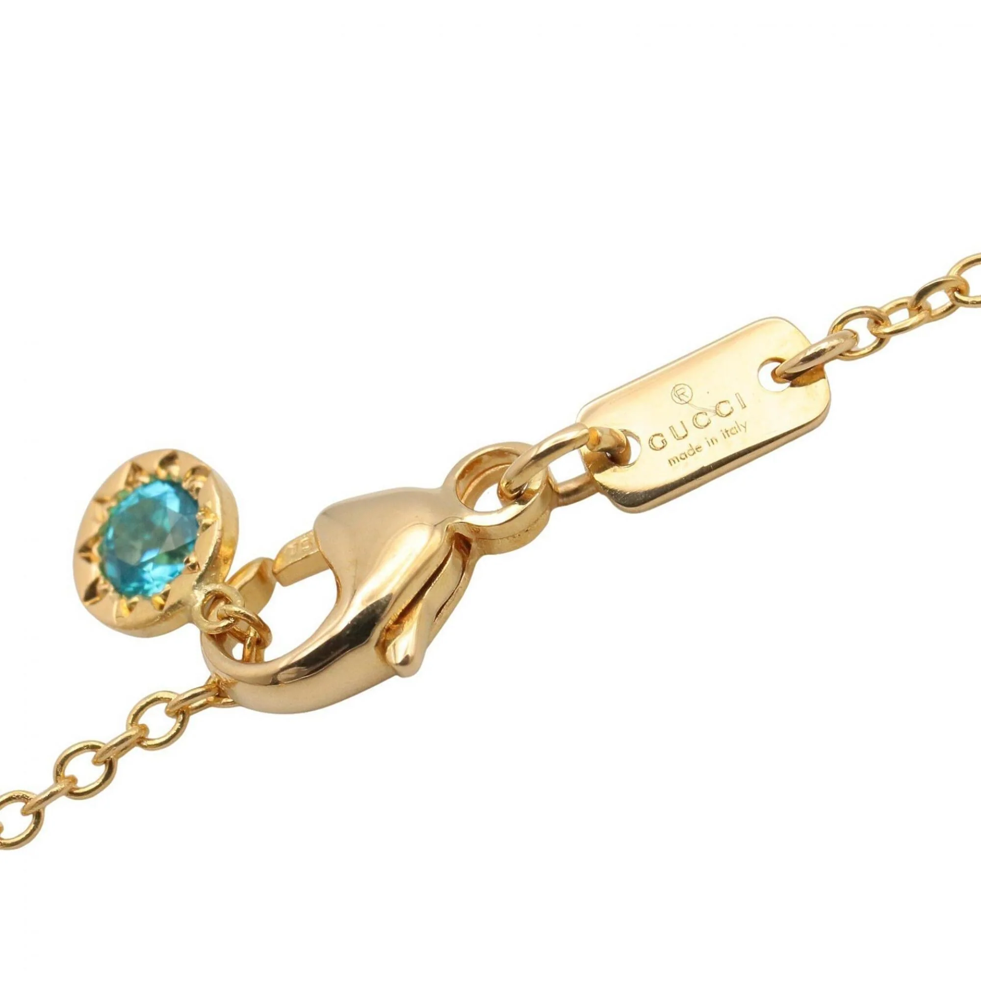 Pendant Necklace 18K Yellow Gold with Topaz - Image 4