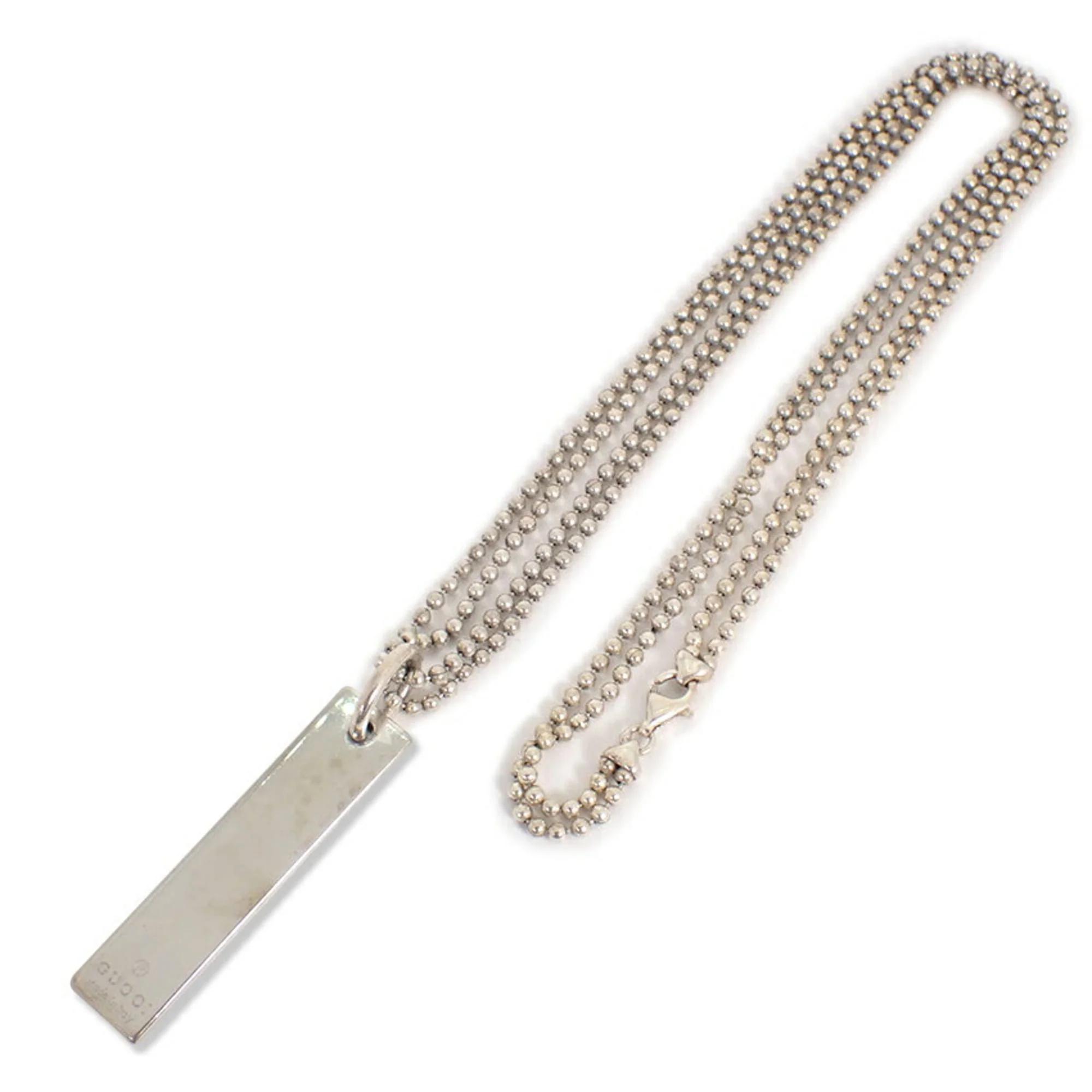 Pendant Necklace Double Ball Chain Sterling Silver - Image 2