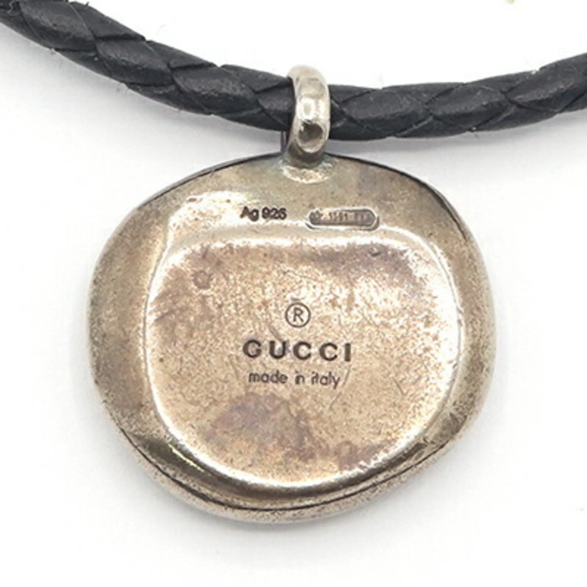 Pendant Necklace Leather and Sterling Silver - Image 2