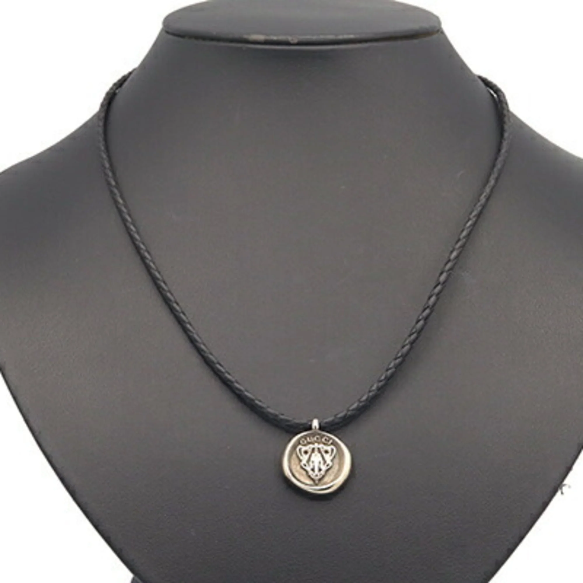 Pendant Necklace Leather and Sterling Silver - Image 9