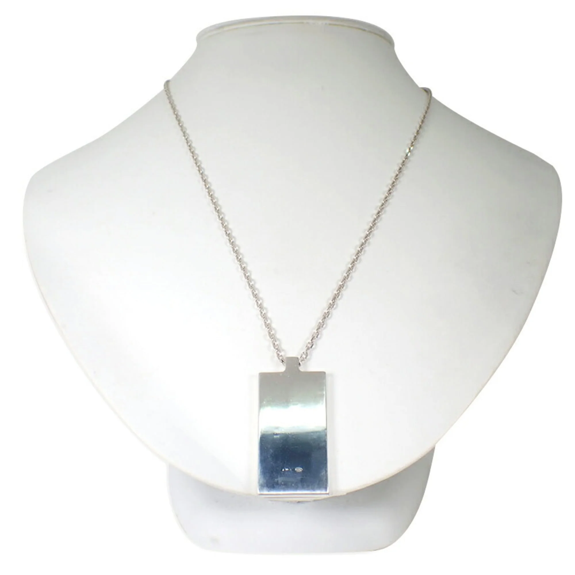 Plate Pendant Necklace Sterling Silver