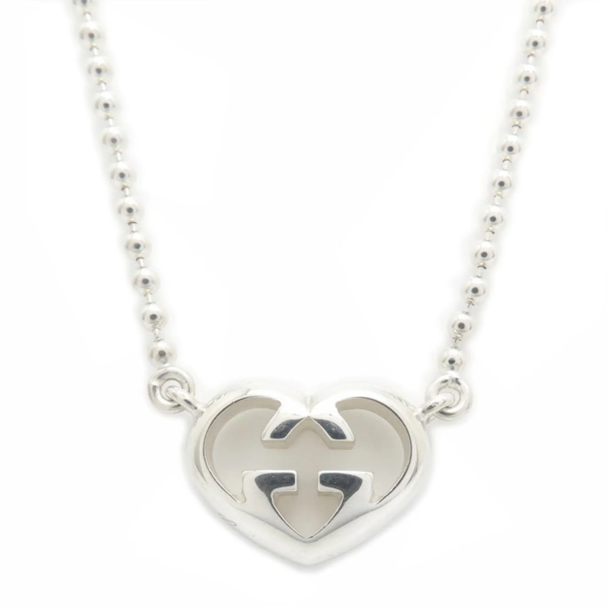 Rocking G Heart Pendant Necklace Sterling Silver