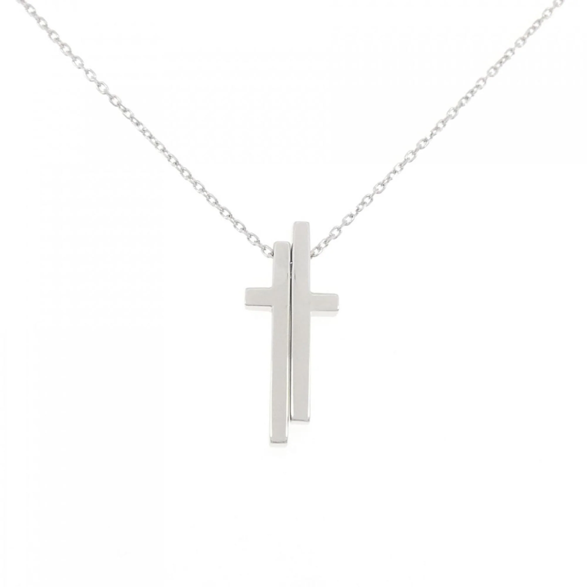 Separate Cross Pendant Necklace 18K White Gold