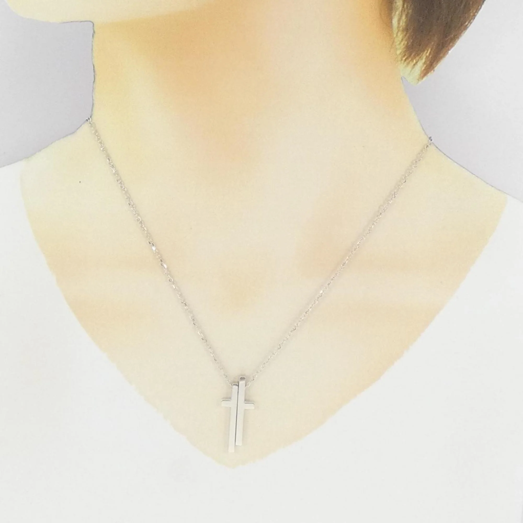 Separate Cross Pendant Necklace 18K White Gold - Image 6