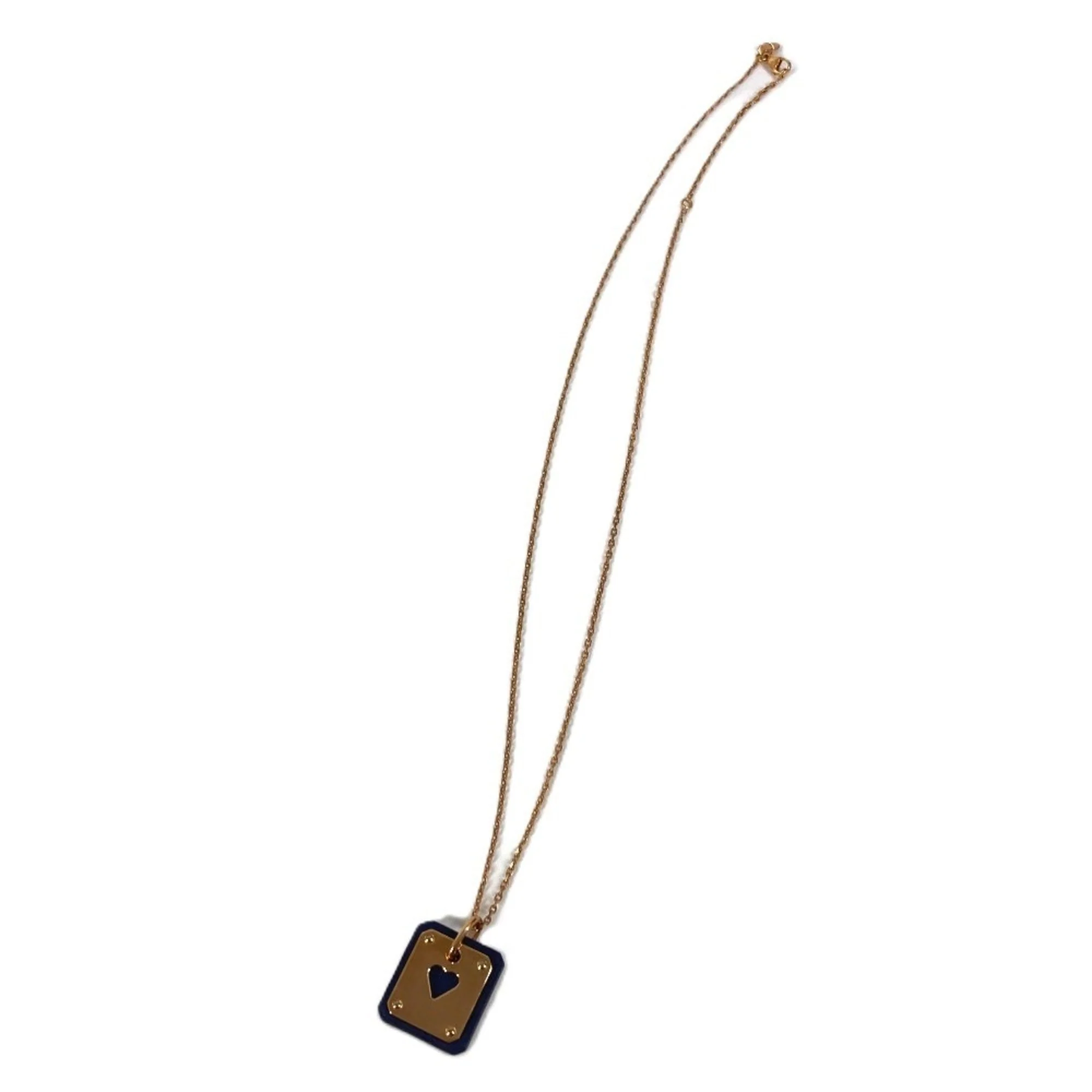 As de Coeur Pendant Necklace Leather and Metal Mini Black and Pink - Image 3