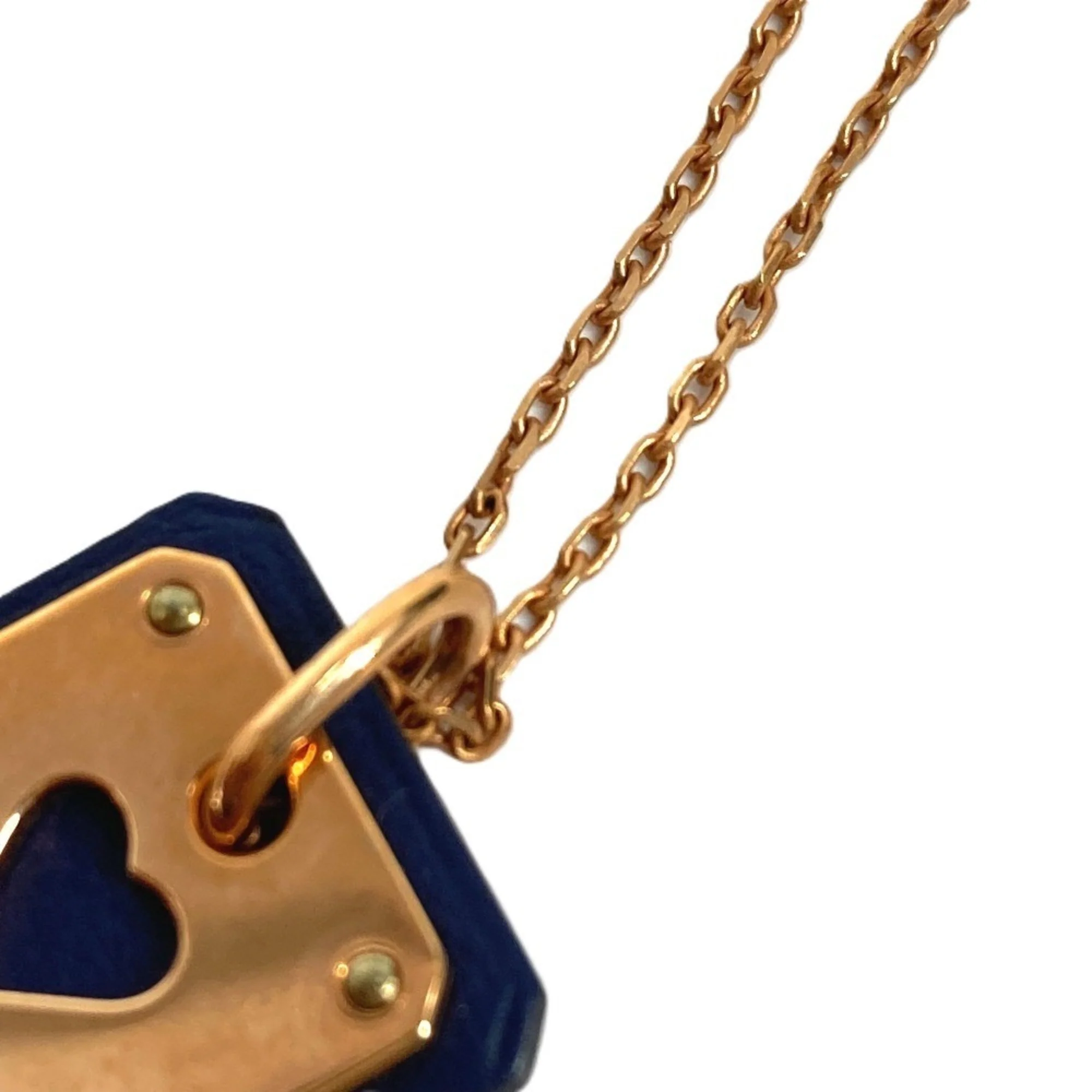 As de Coeur Pendant Necklace Leather and Metal Mini Black and Pink - Image 6