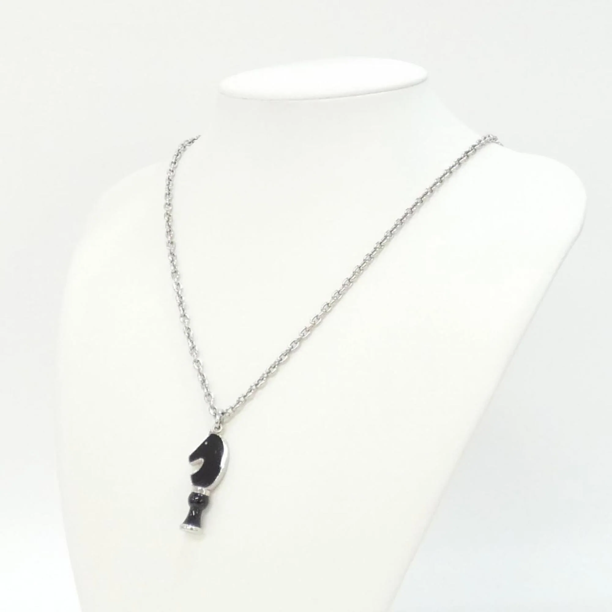 Cavalier Pendant Necklace Black and Silver - Image 5