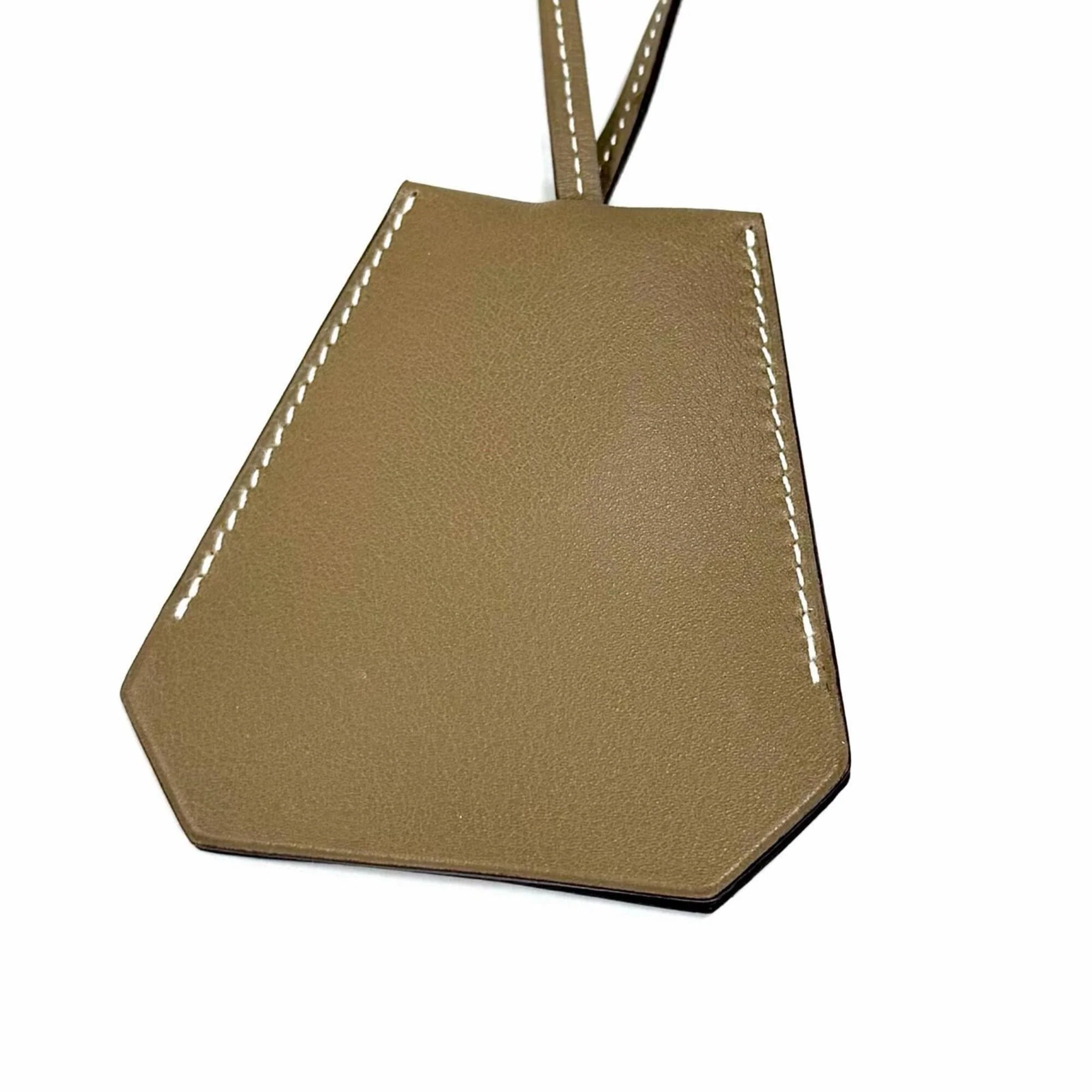 Clochette Pendant Necklace Leather Etoupe Gray