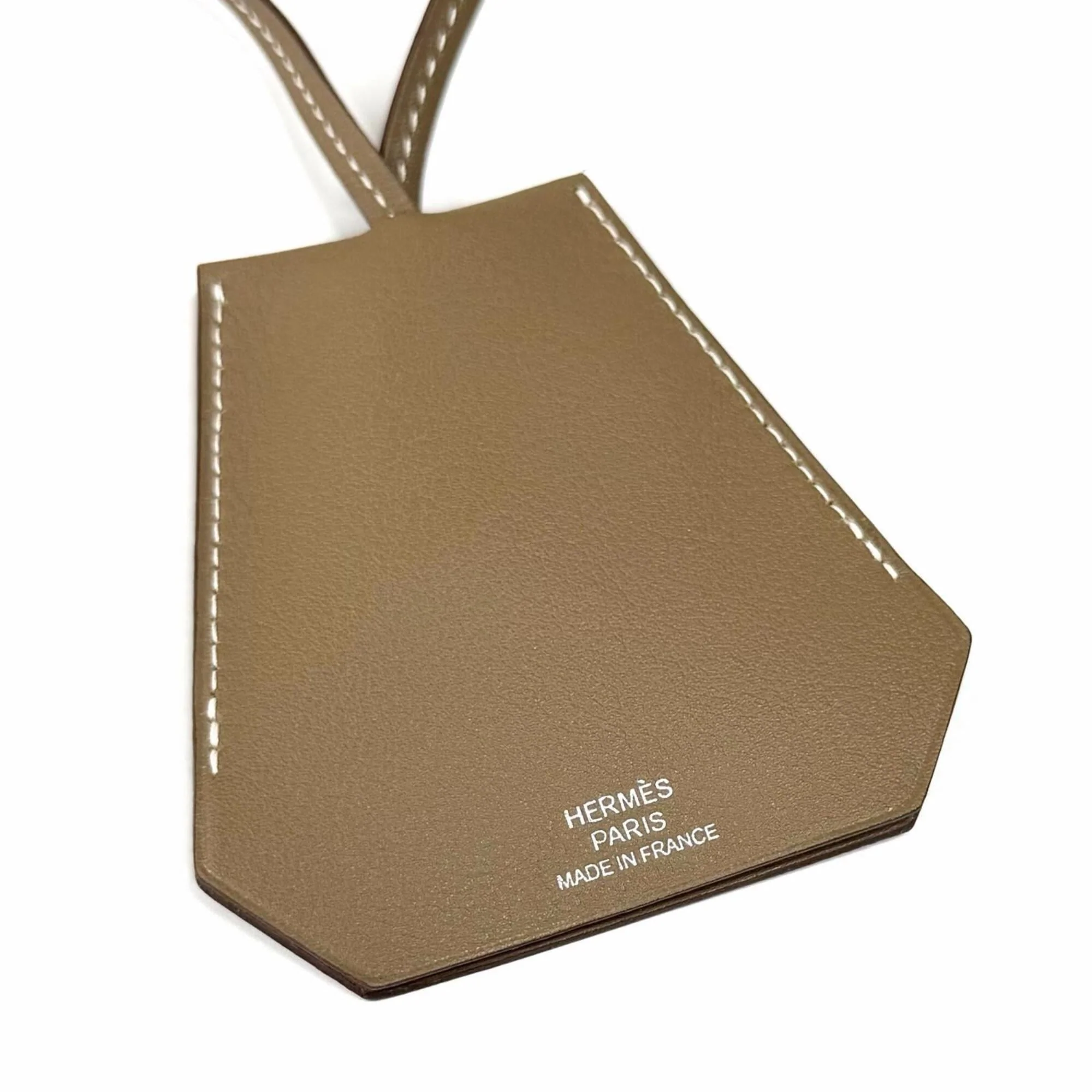 Clochette Pendant Necklace Leather Etoupe Gray - Image 3