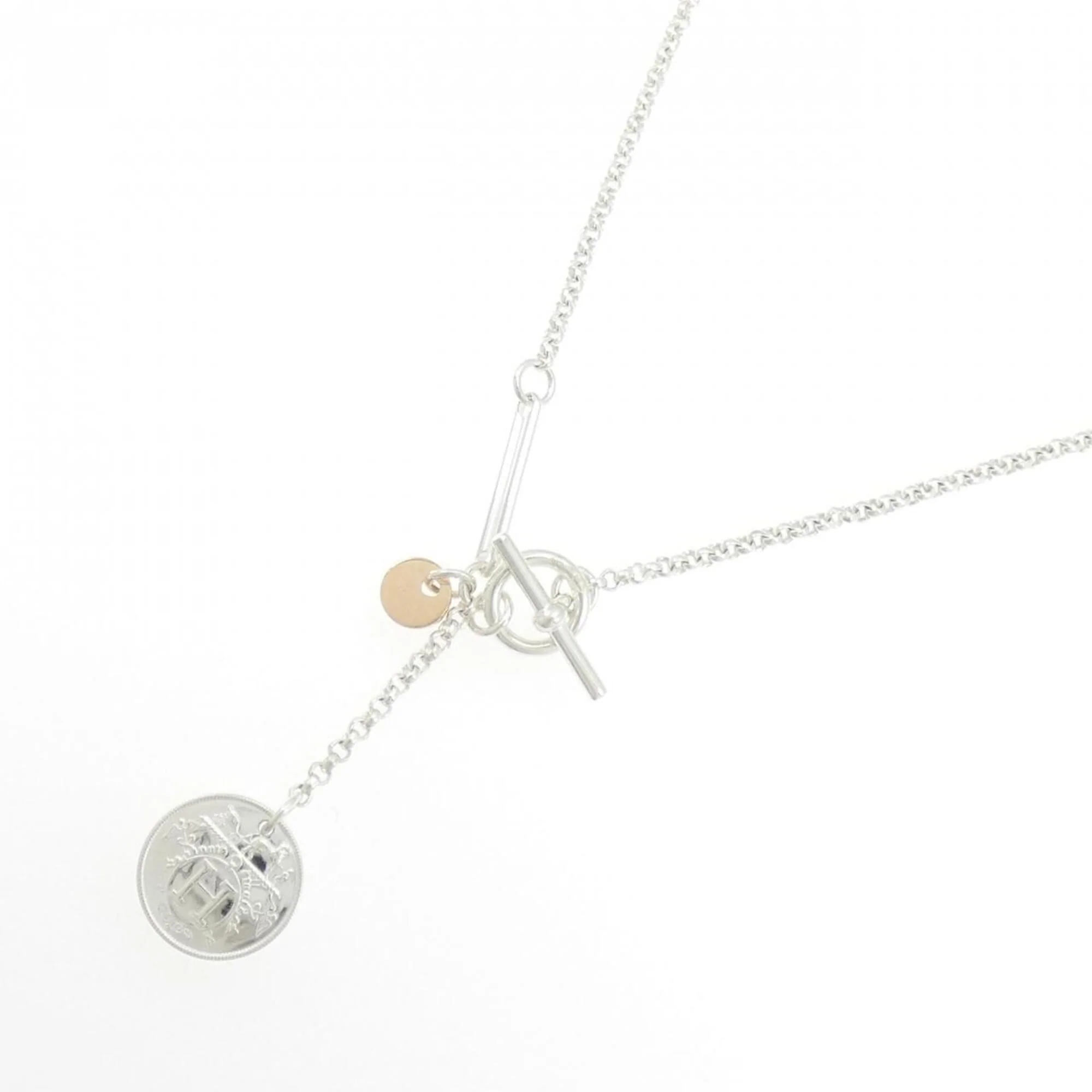 Ex-Libris Pendant Necklace 18K Rose Gold and Sterling Silver - Image 2