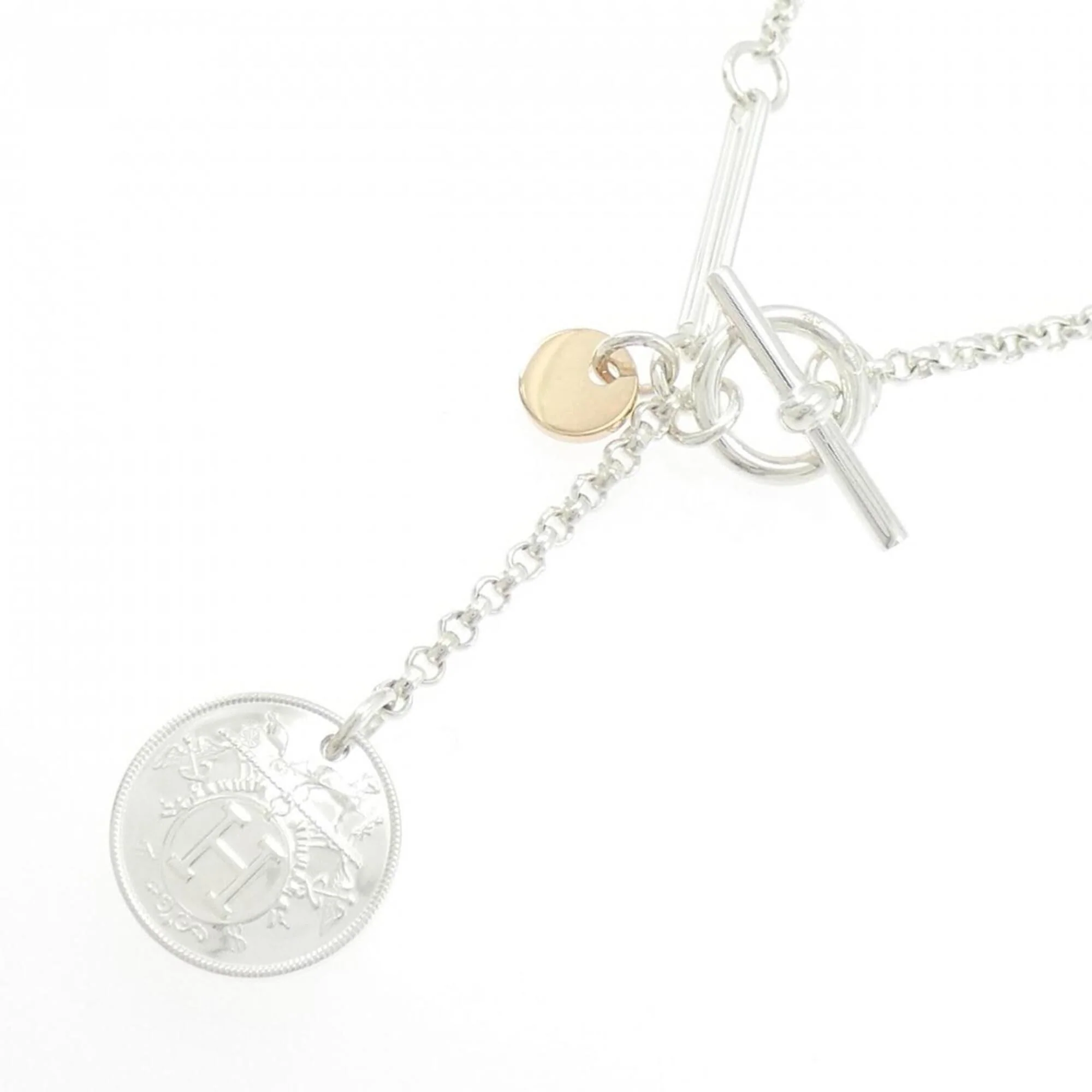 Ex-Libris Pendant Necklace 18K Rose Gold and Sterling Silver - Image 3