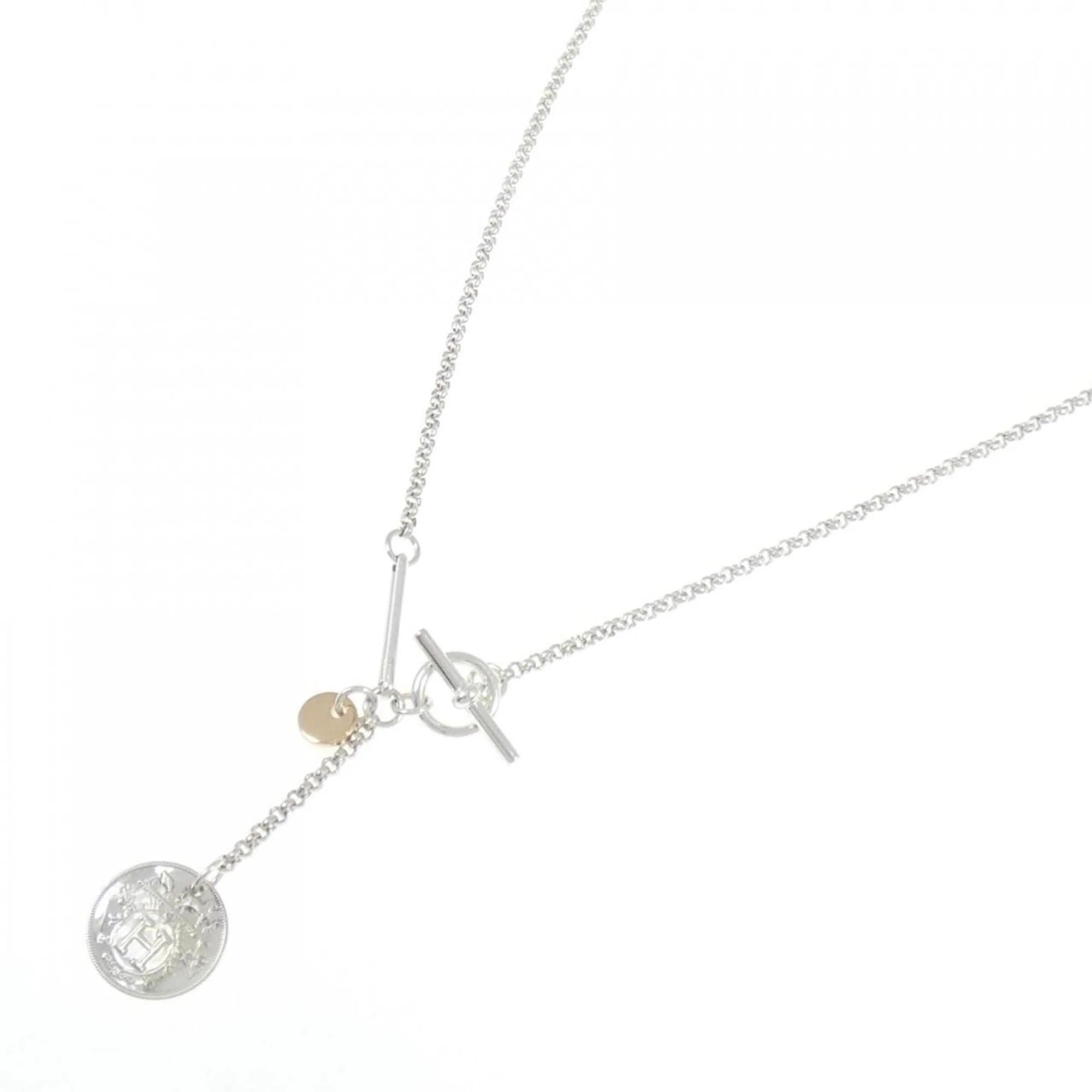Exlibris Pendant Necklace 18K Rose Gold and Sterling Silver - Image 2