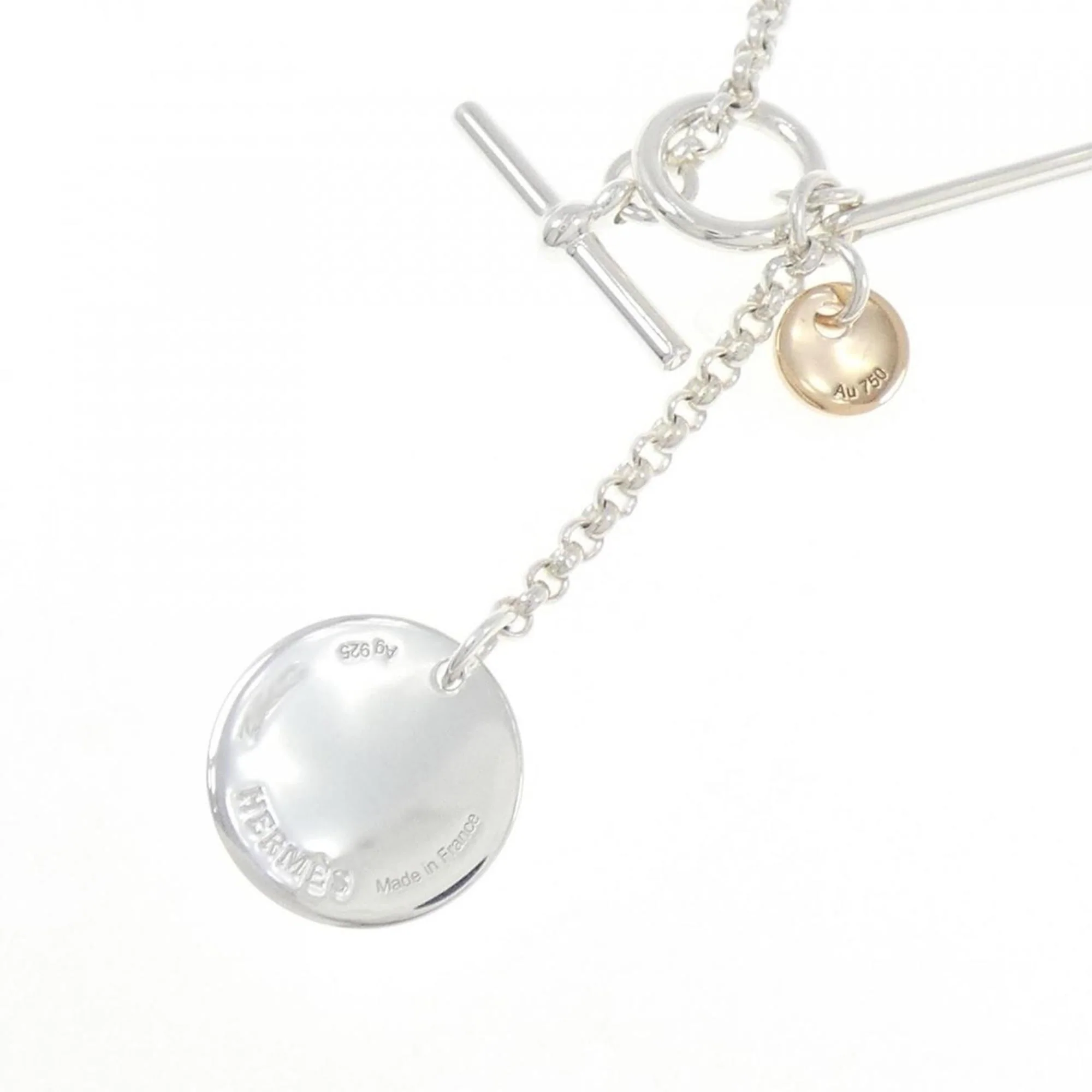Exlibris Pendant Necklace 18K Rose Gold and Sterling Silver - Image 4