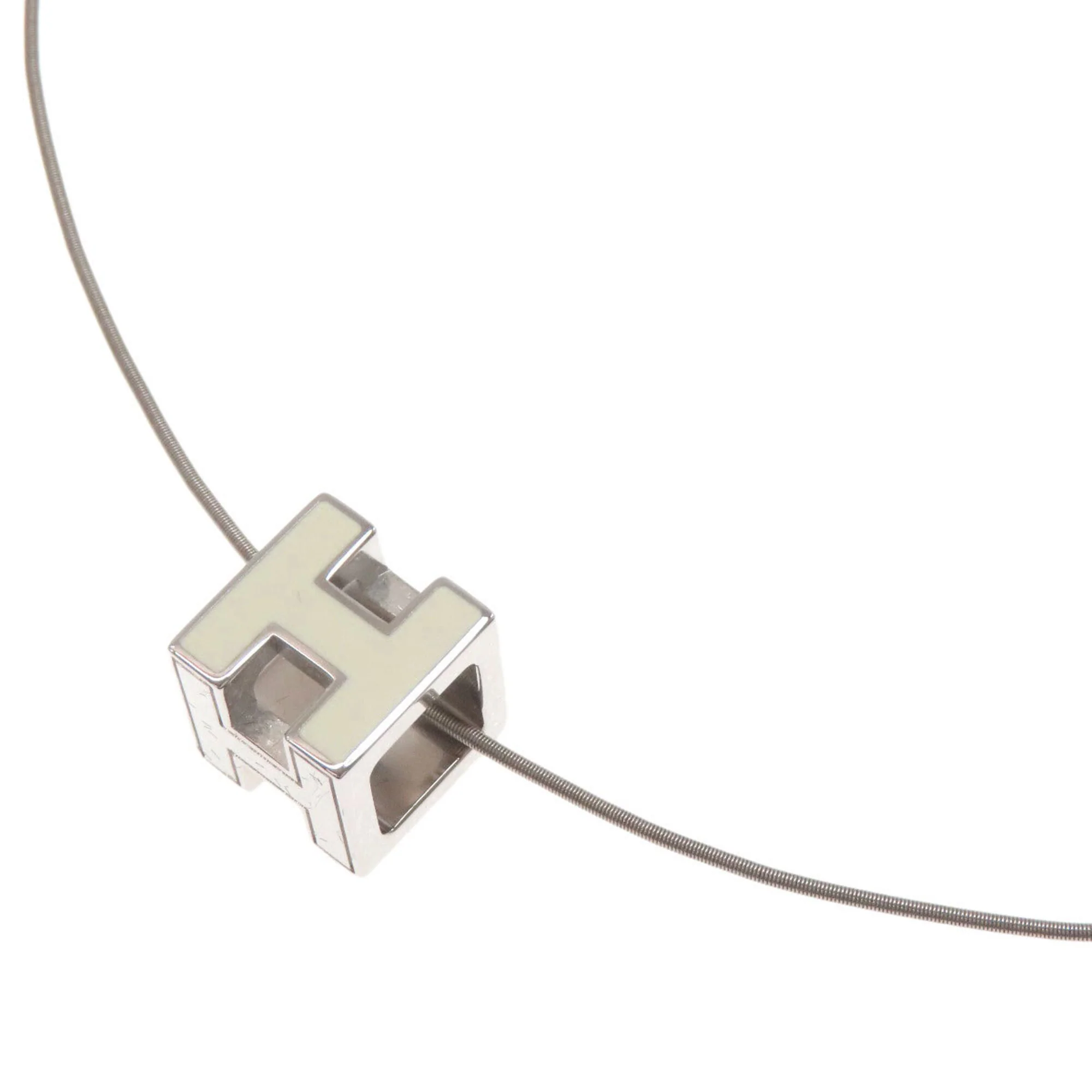 H Cube Pendant Necklace Metal