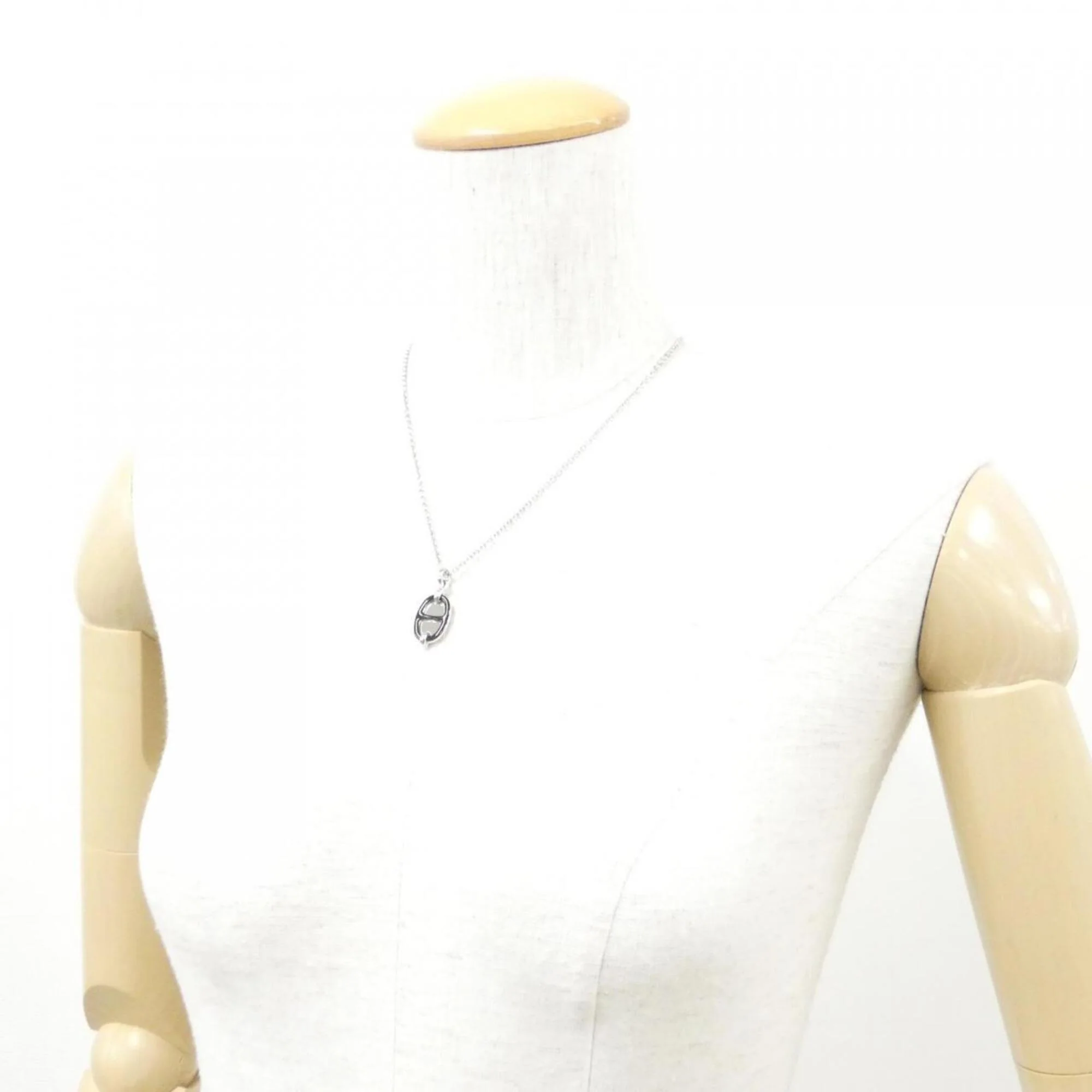 Maillon Pendant Necklace Black and Silver Mini - Image 5
