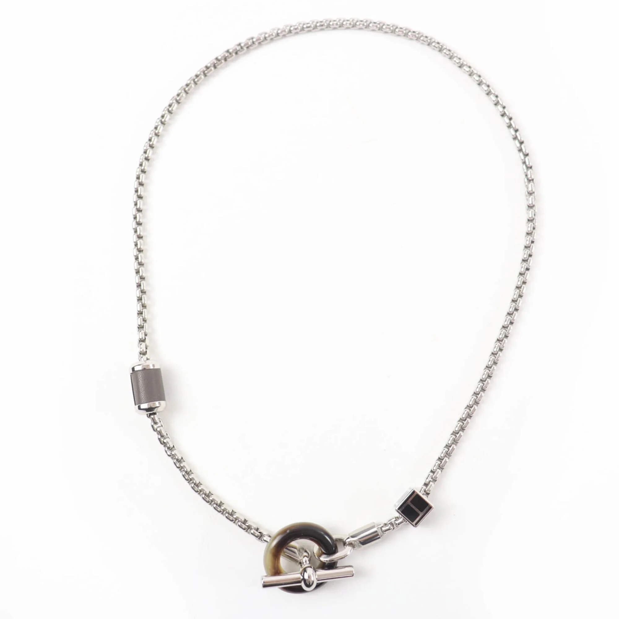 Meli Melo H Pendant Necklace Silver and Black - Image 2