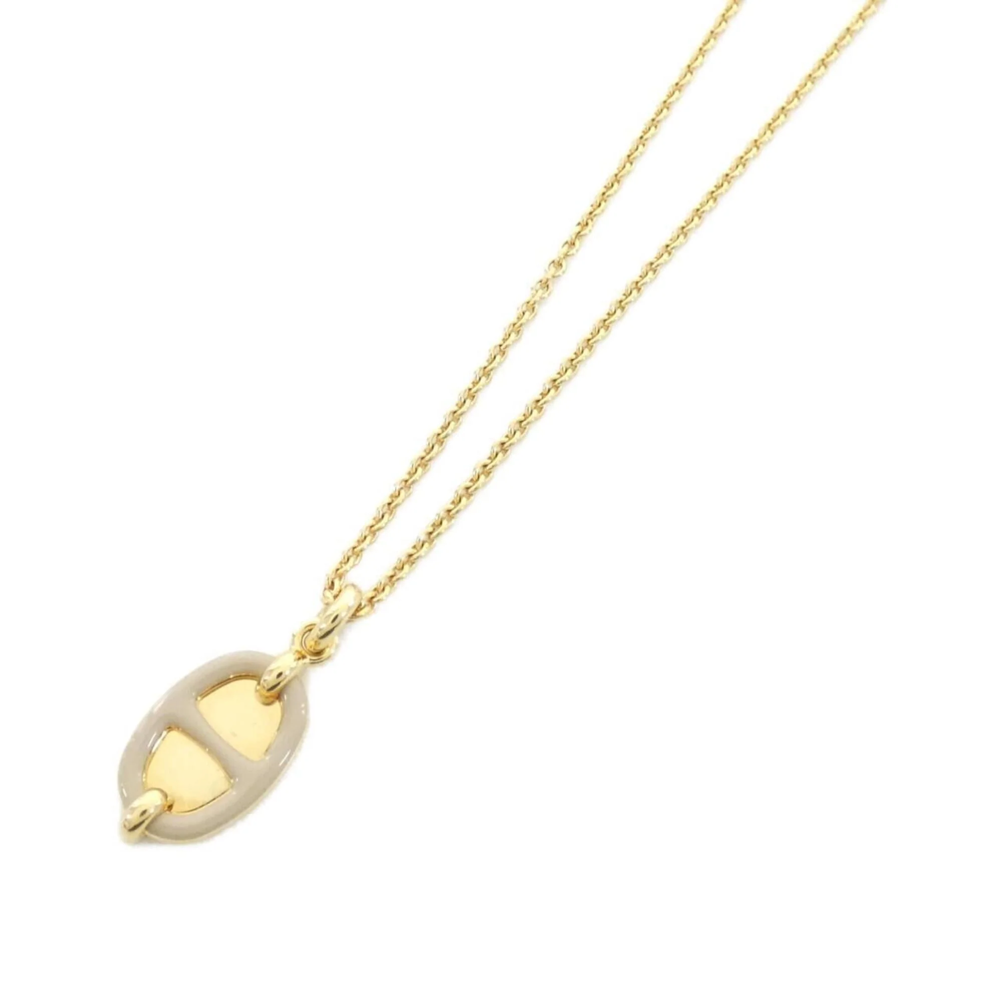 Mini Maillon Pendant Necklace Gold Marron