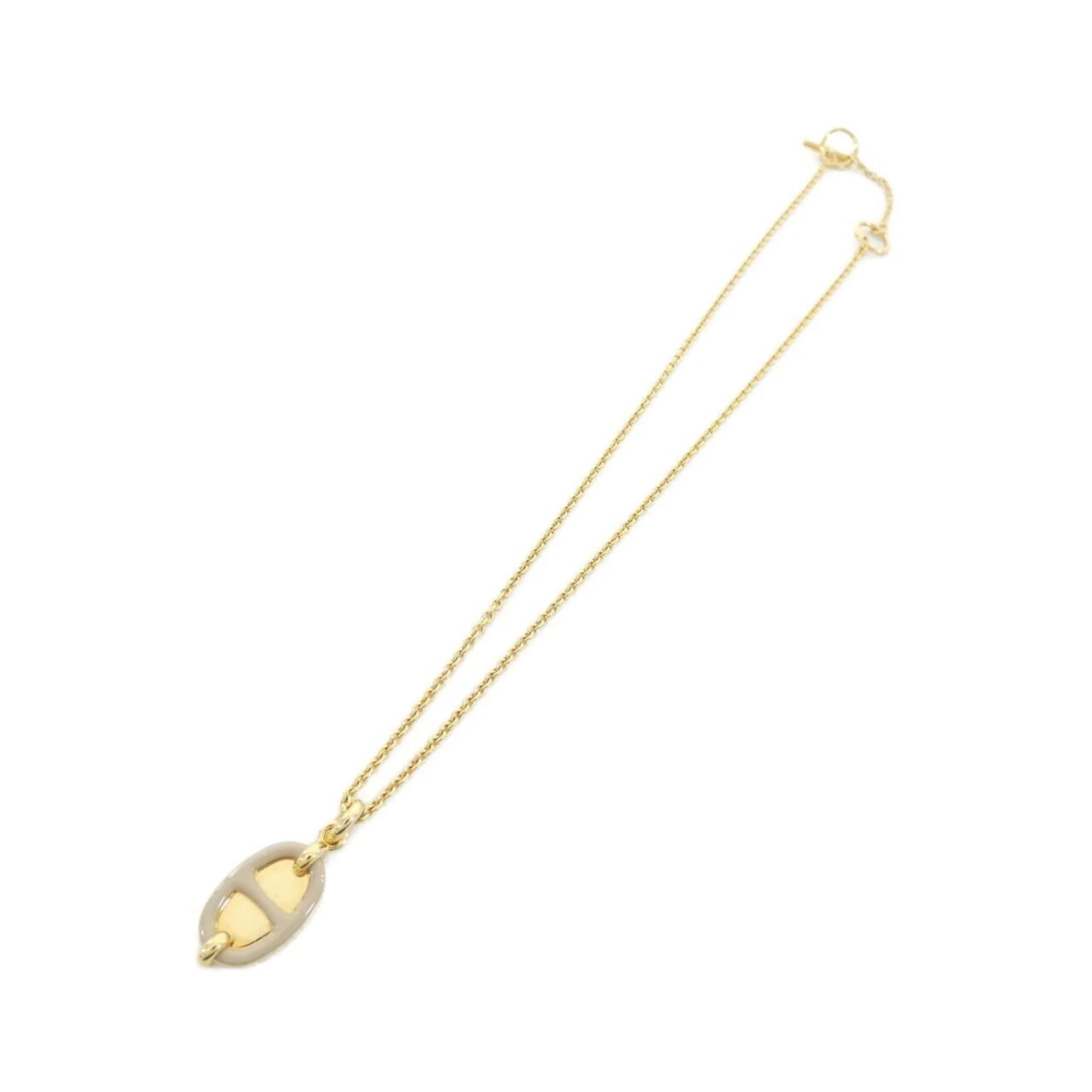 Mini Maillon Pendant Necklace Gold Marron - Image 2