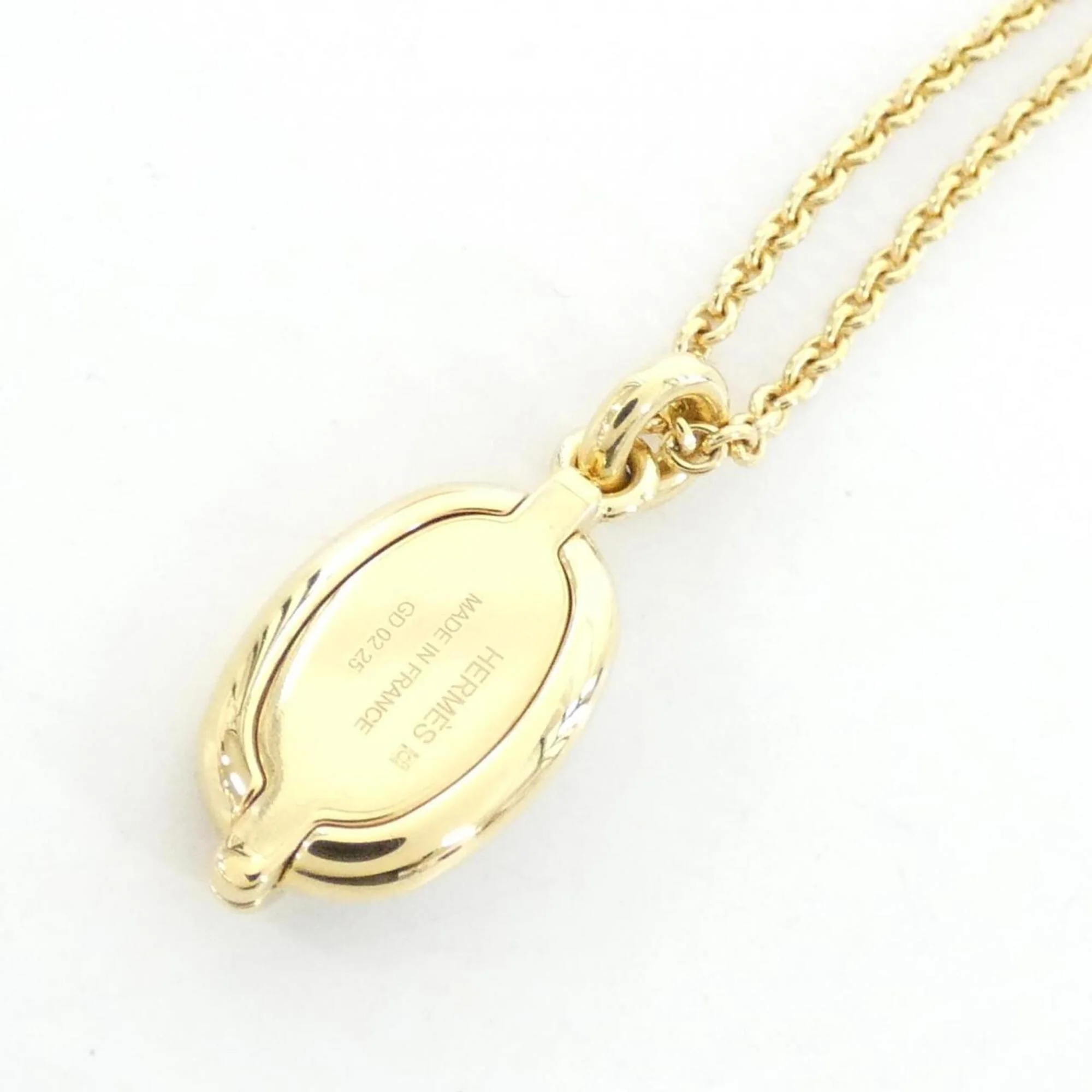Mini Maillon Pendant Necklace Gold Marron - Image 3