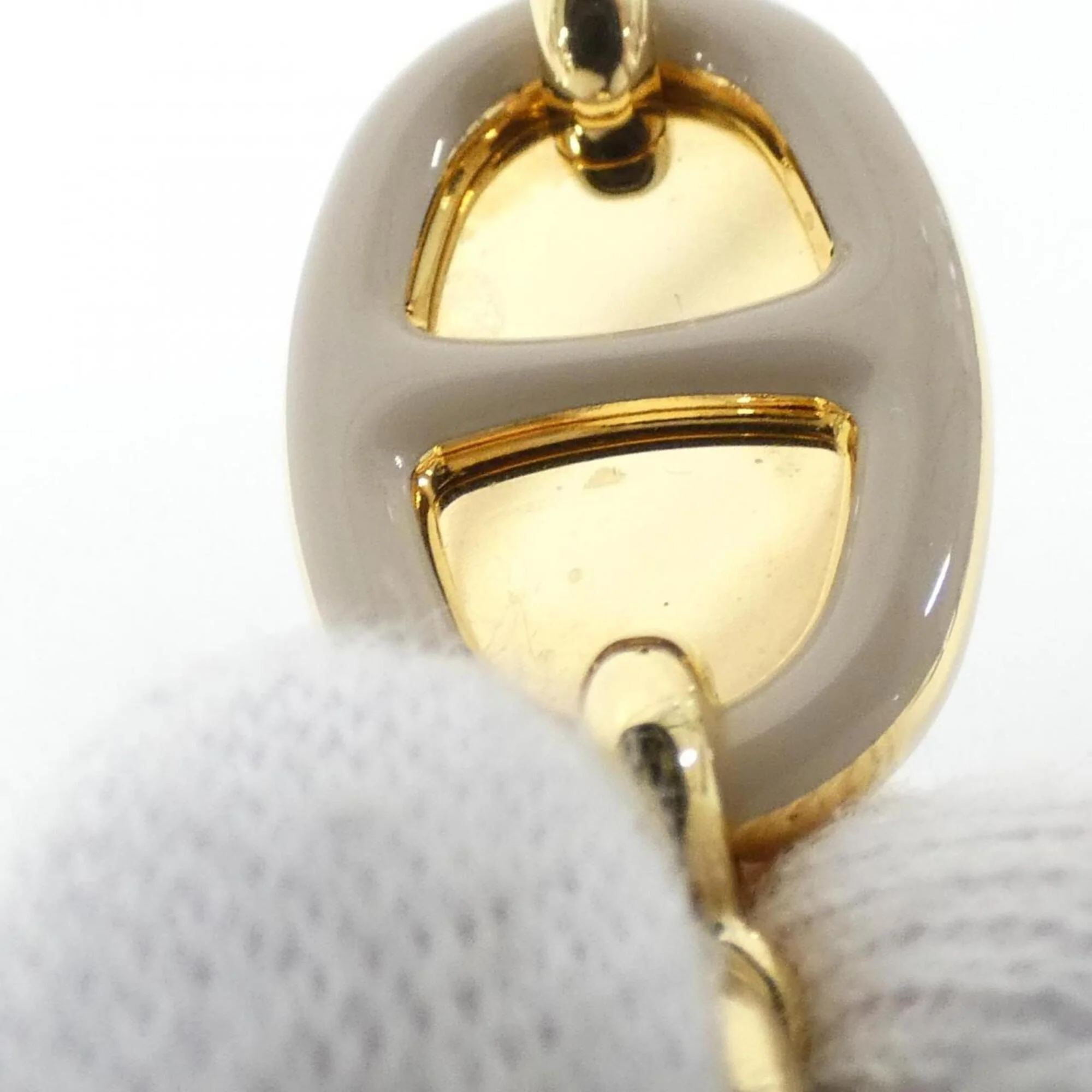 Mini Maillon Pendant Necklace Gold Marron - Image 4