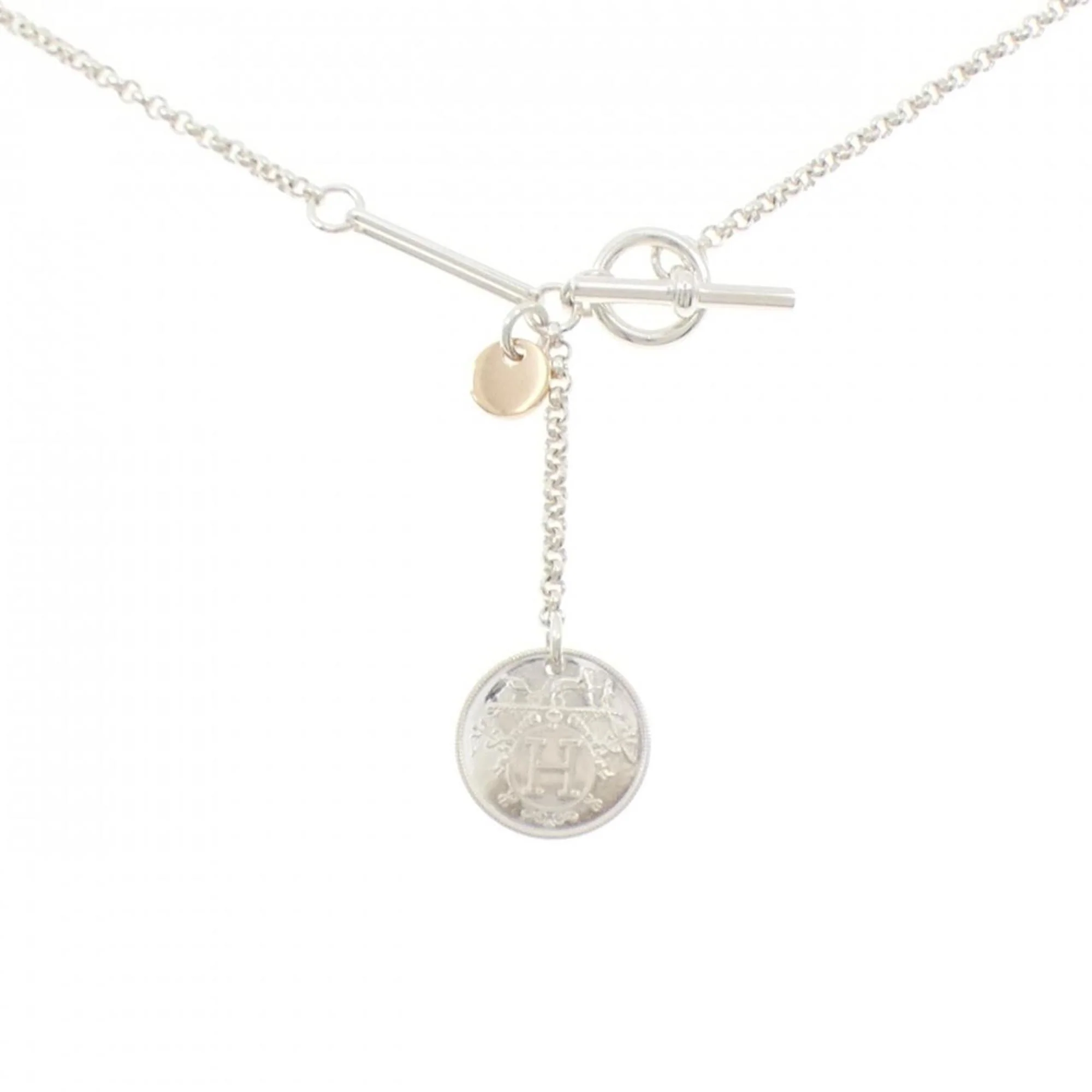 Pendant Necklace 18K Rose Gold and Sterling Silver