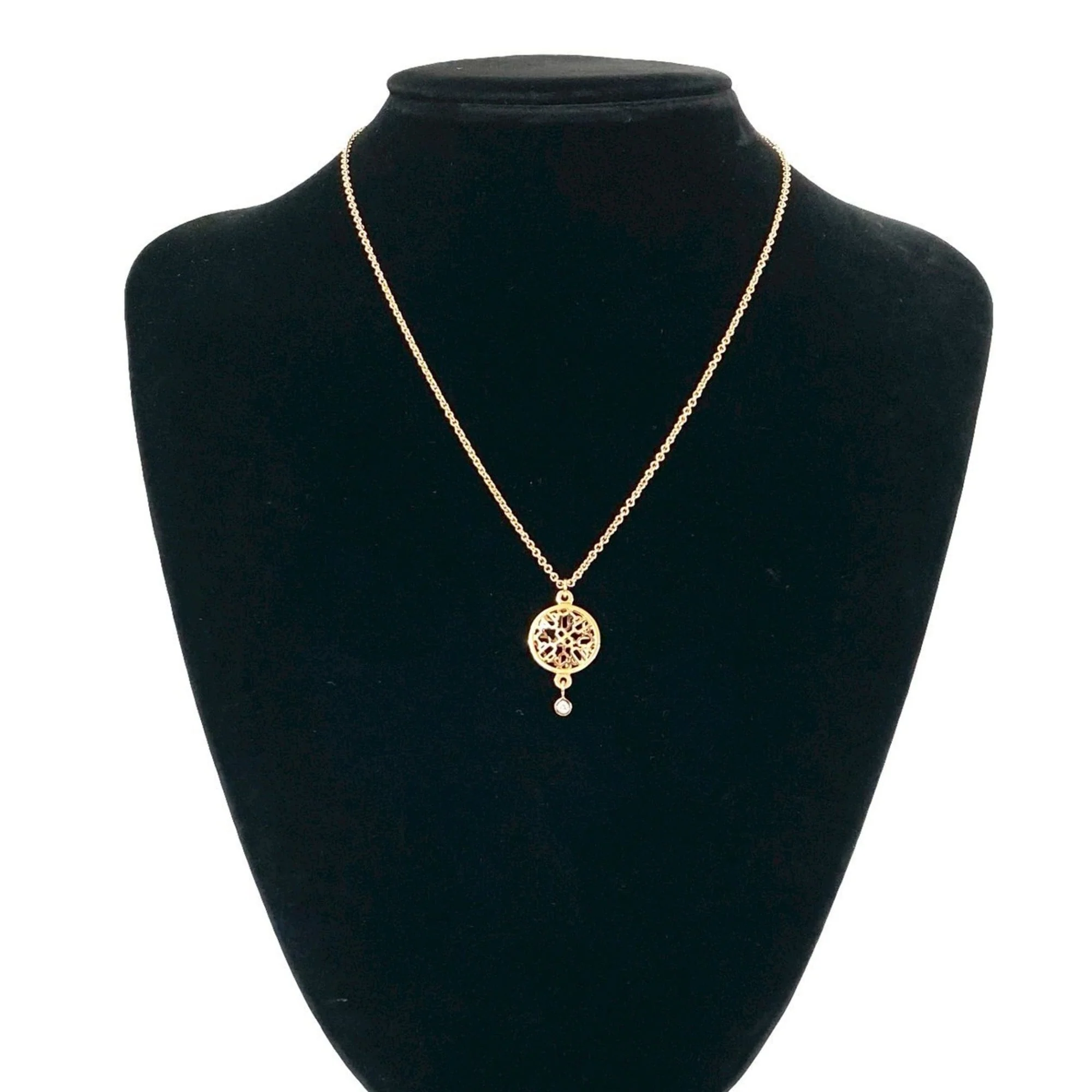 Pendant Necklace 18K Rose Gold With Diamond