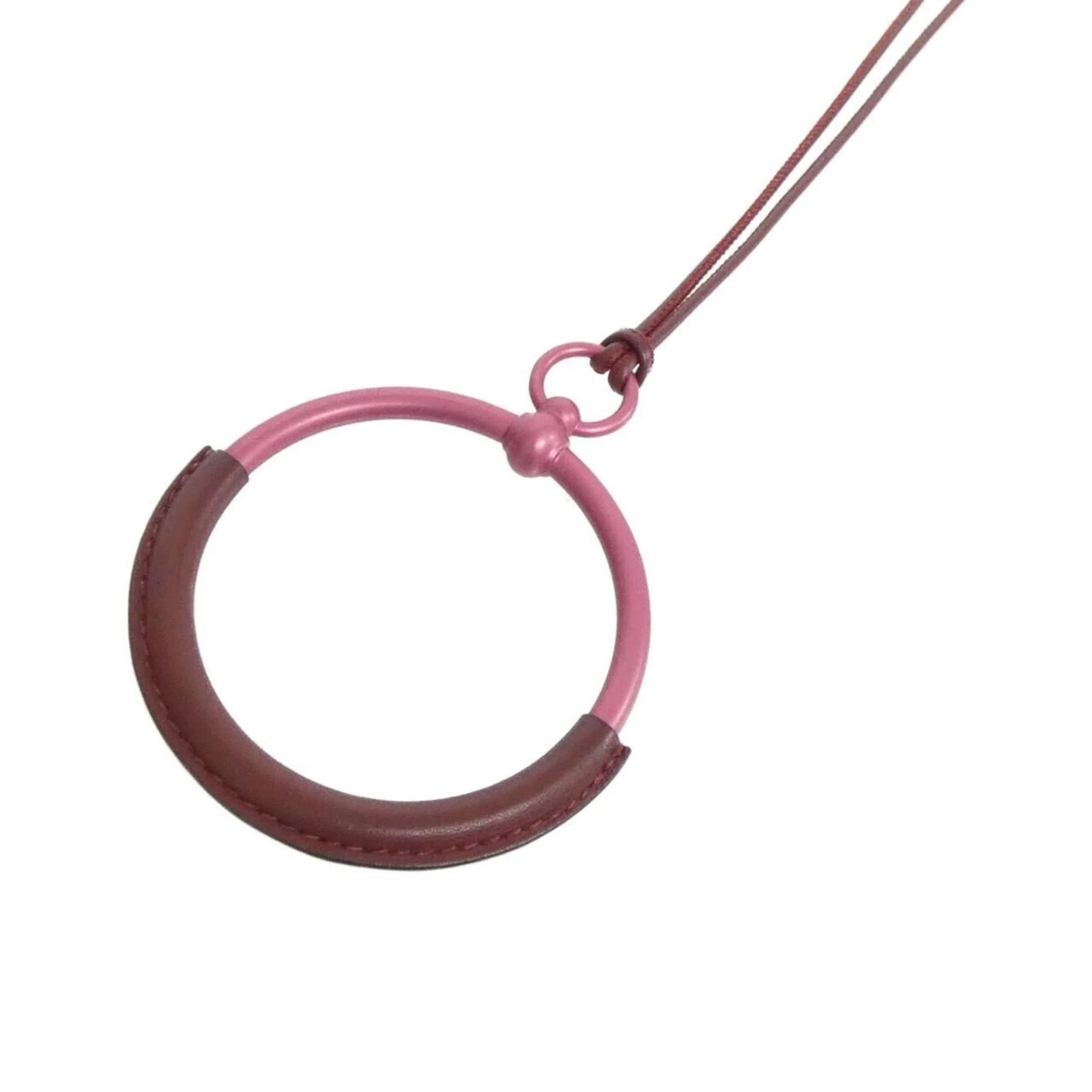 Pendant Necklace Aluminum and Swift Leather Rouge H
