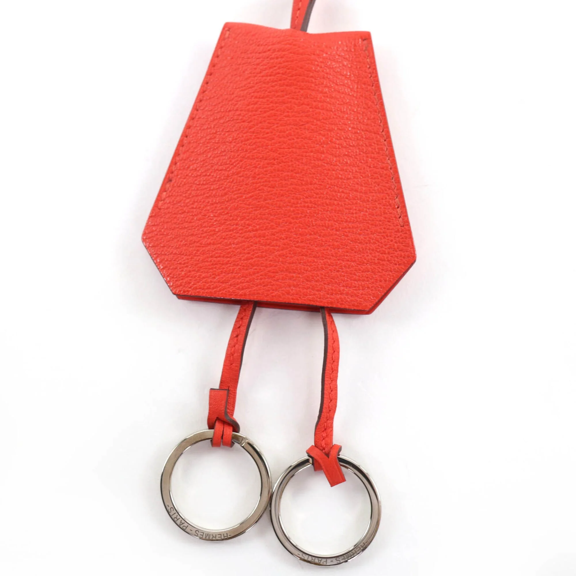 Pendant Necklace Chevre Leather Capucine and Silver - Image 5