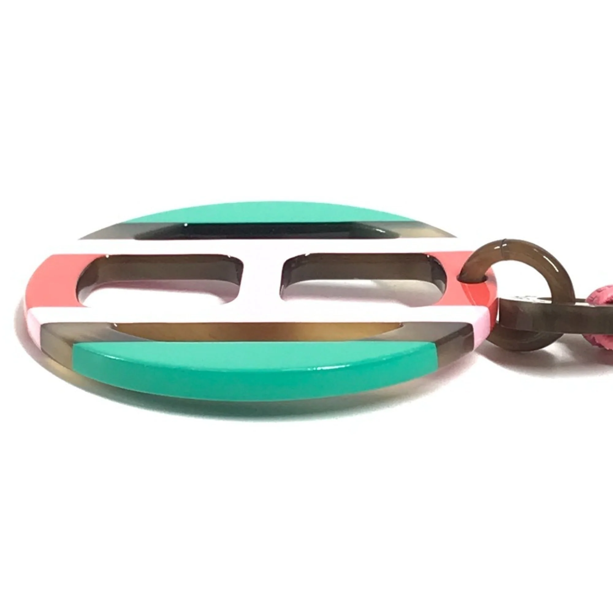 Pendant Necklace Lacquer Green and Pink - Image 5
