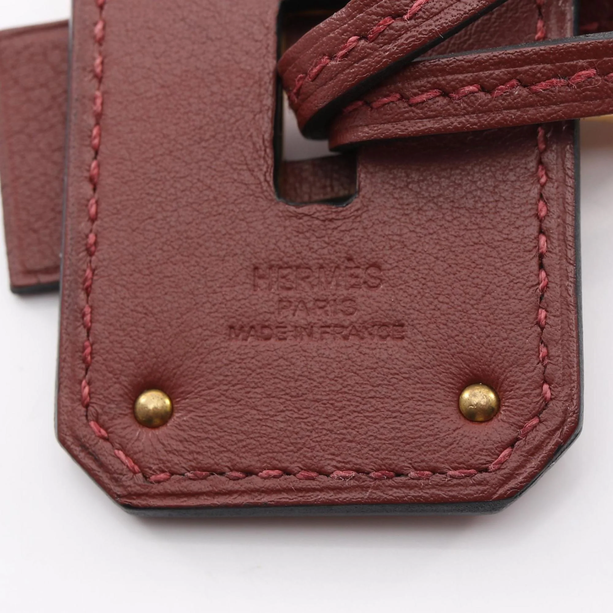Pendant Necklace Leather and Swift Leather Bordeaux - Image 5