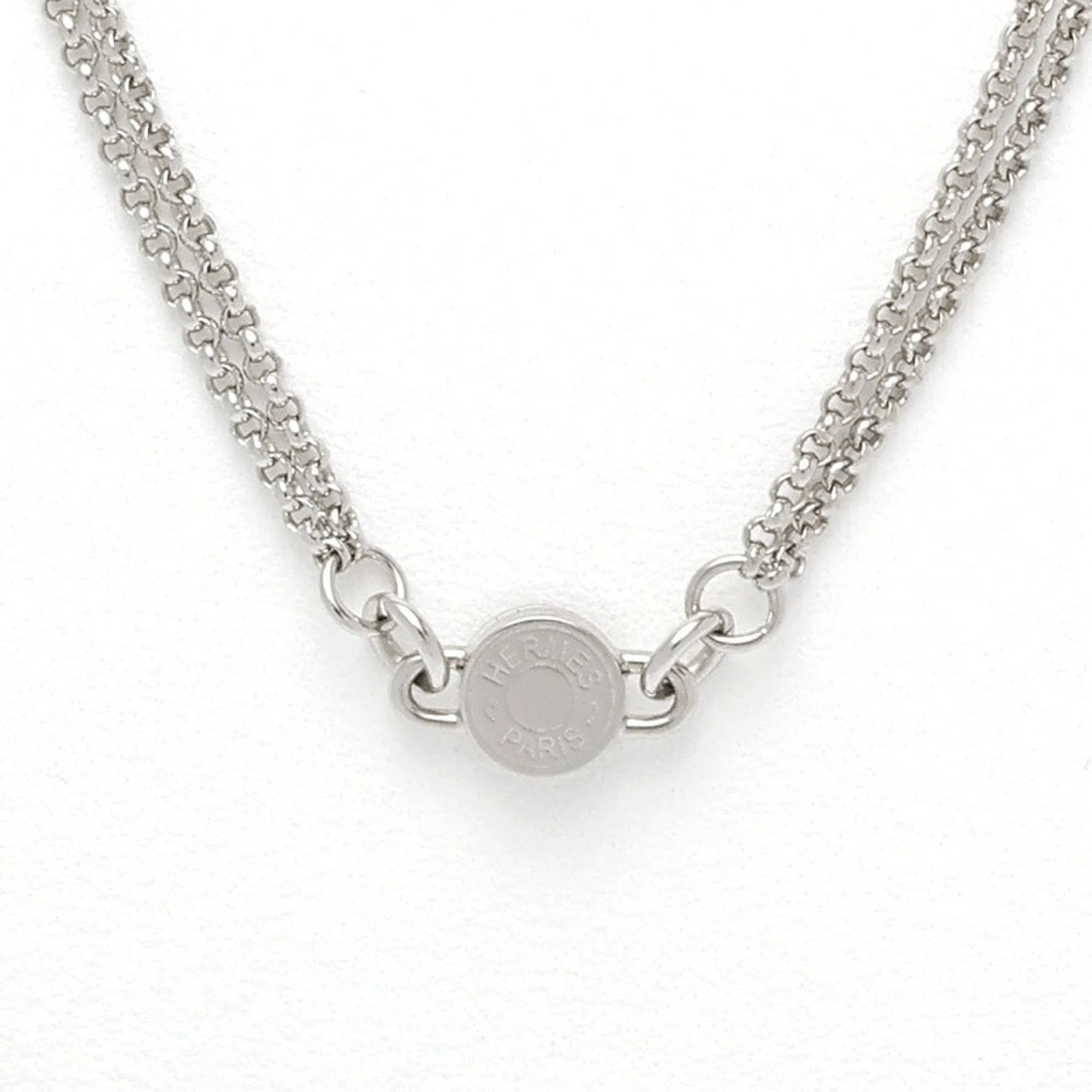 Pendant Necklace Metal and Leather Mini - Image 3