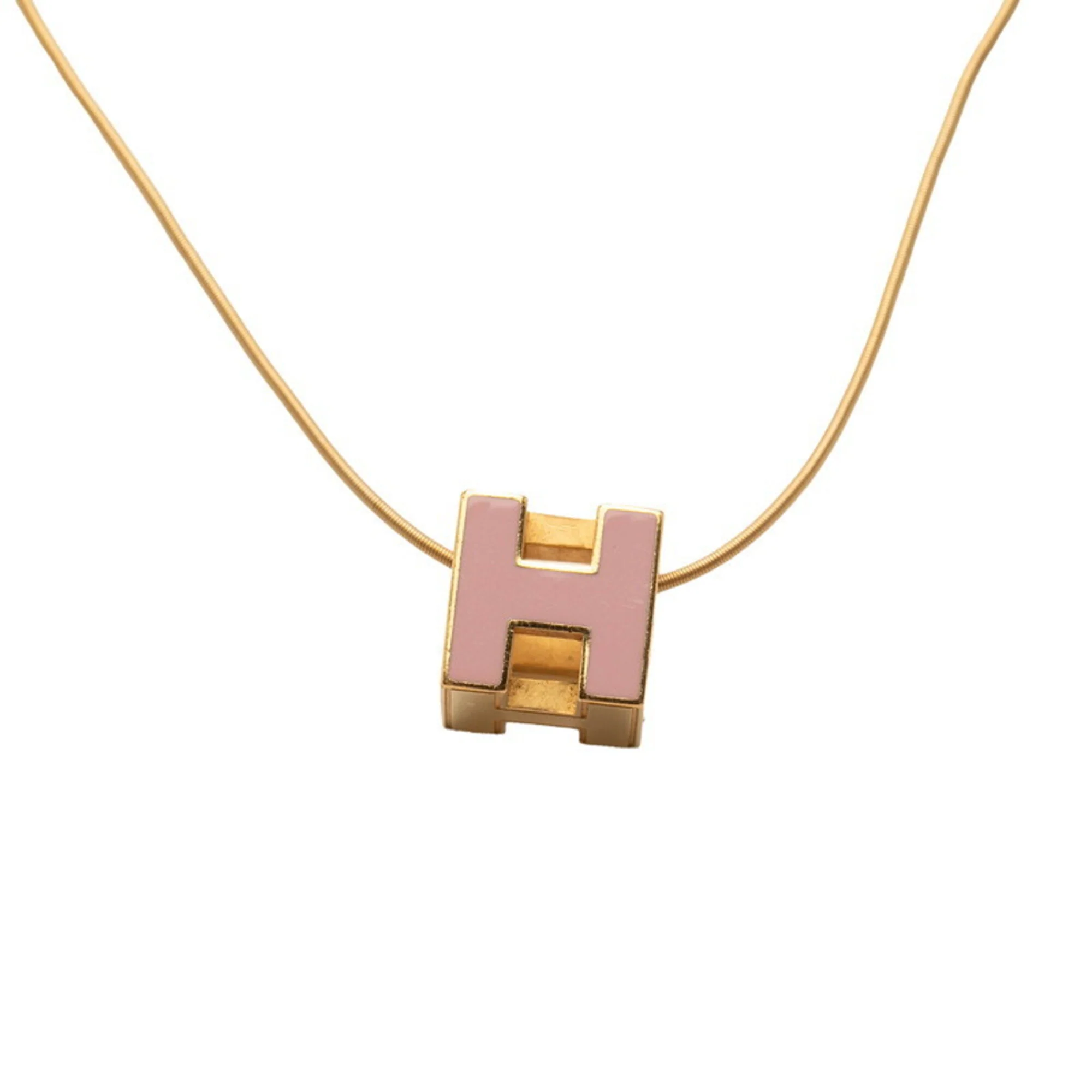 Pendant Necklace Pink Enamel - Image 2