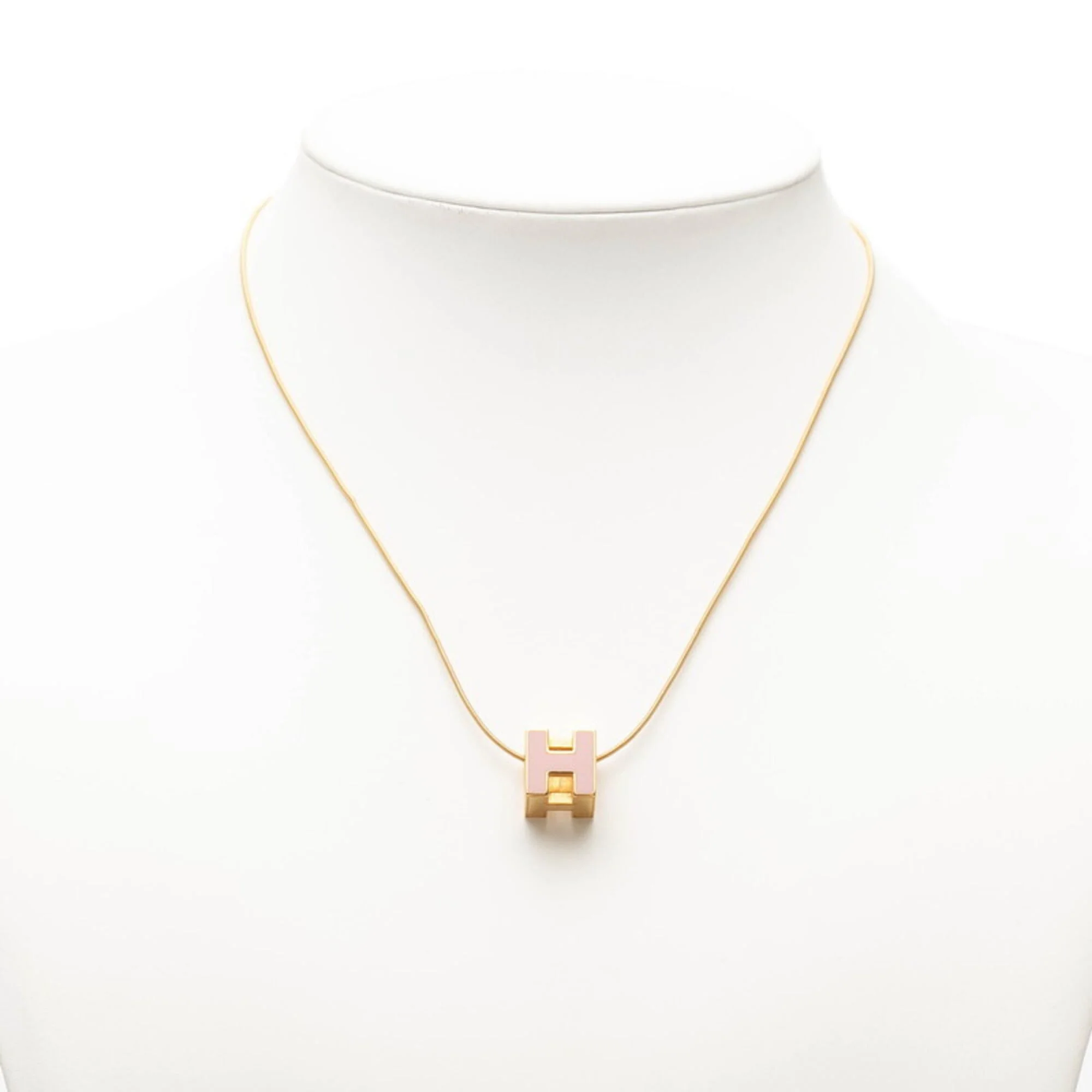 Pendant Necklace Pink Enamel - Image 6