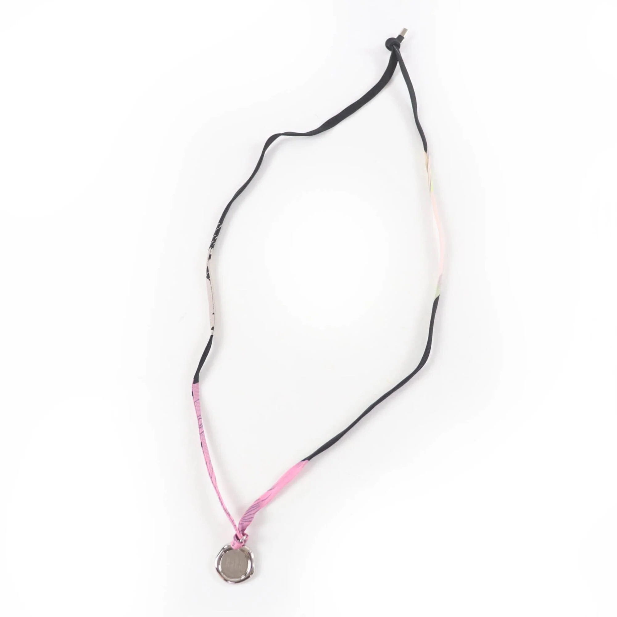Pendant Necklace Silk and Silver Multicolor - Image 3