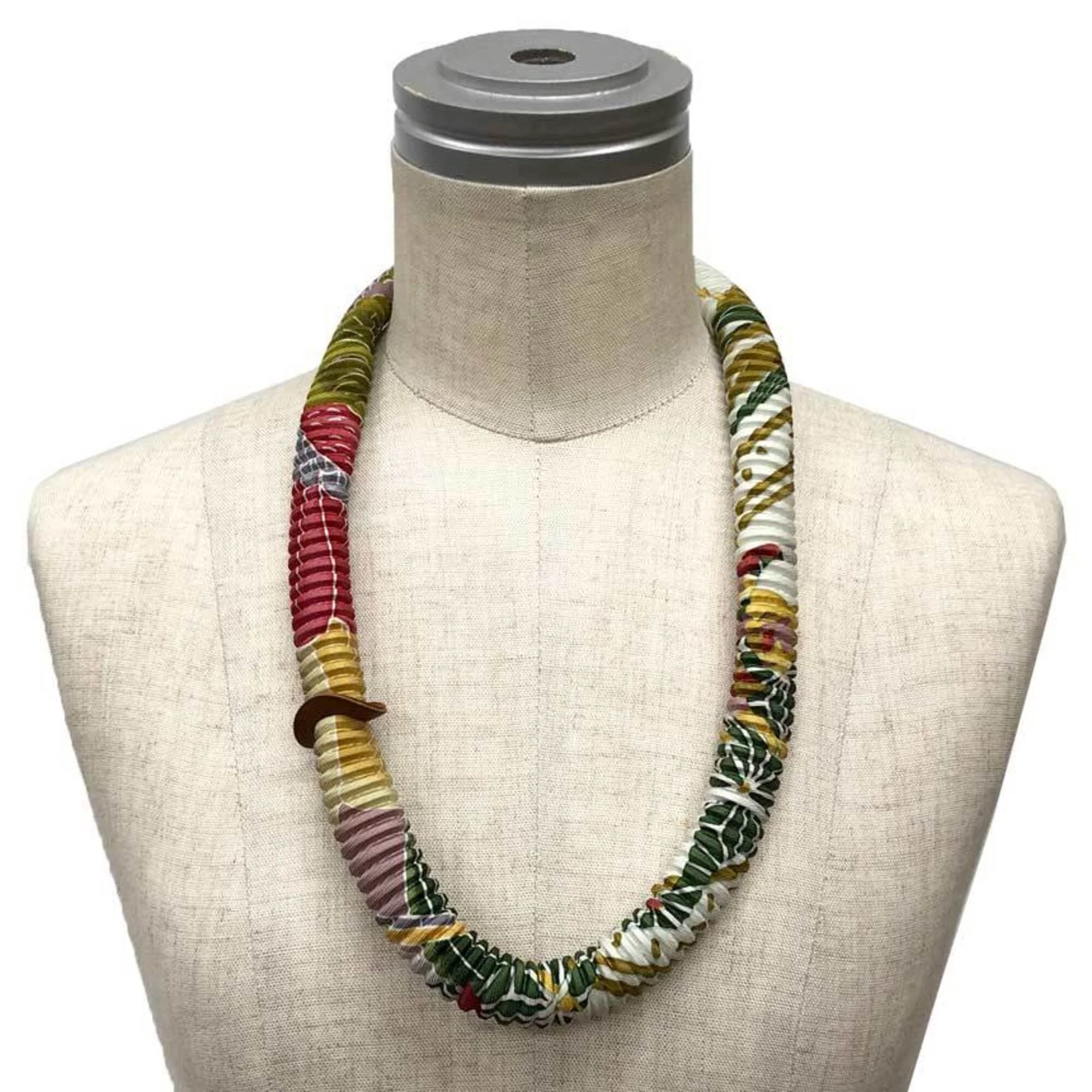 Pendant Necklace Silk Multi-Color White - Image 2