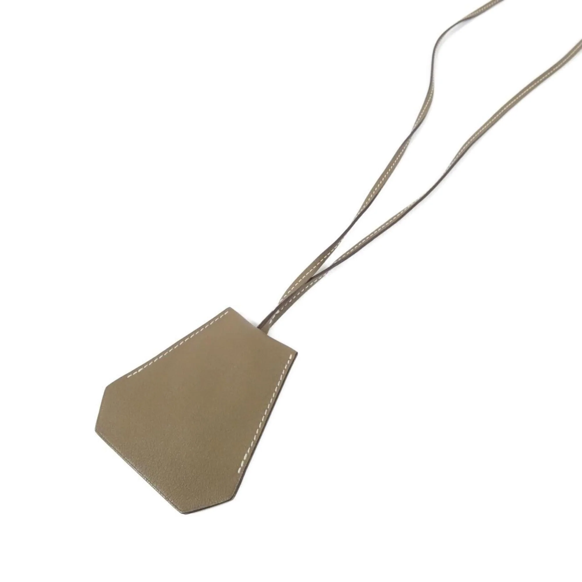 Pendant Necklace Swift Leather Etoupe Gray