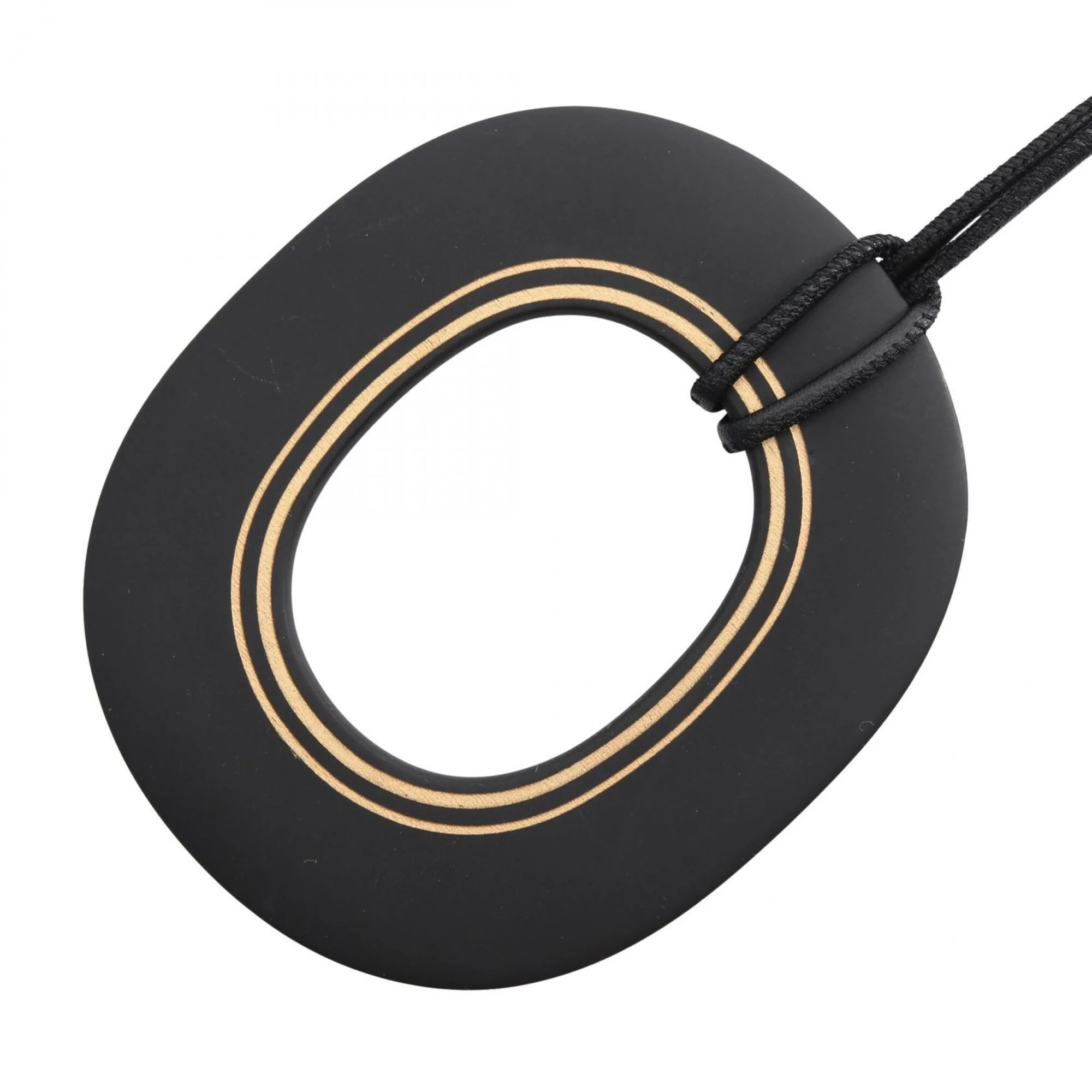 Pendant Necklace Wood Black