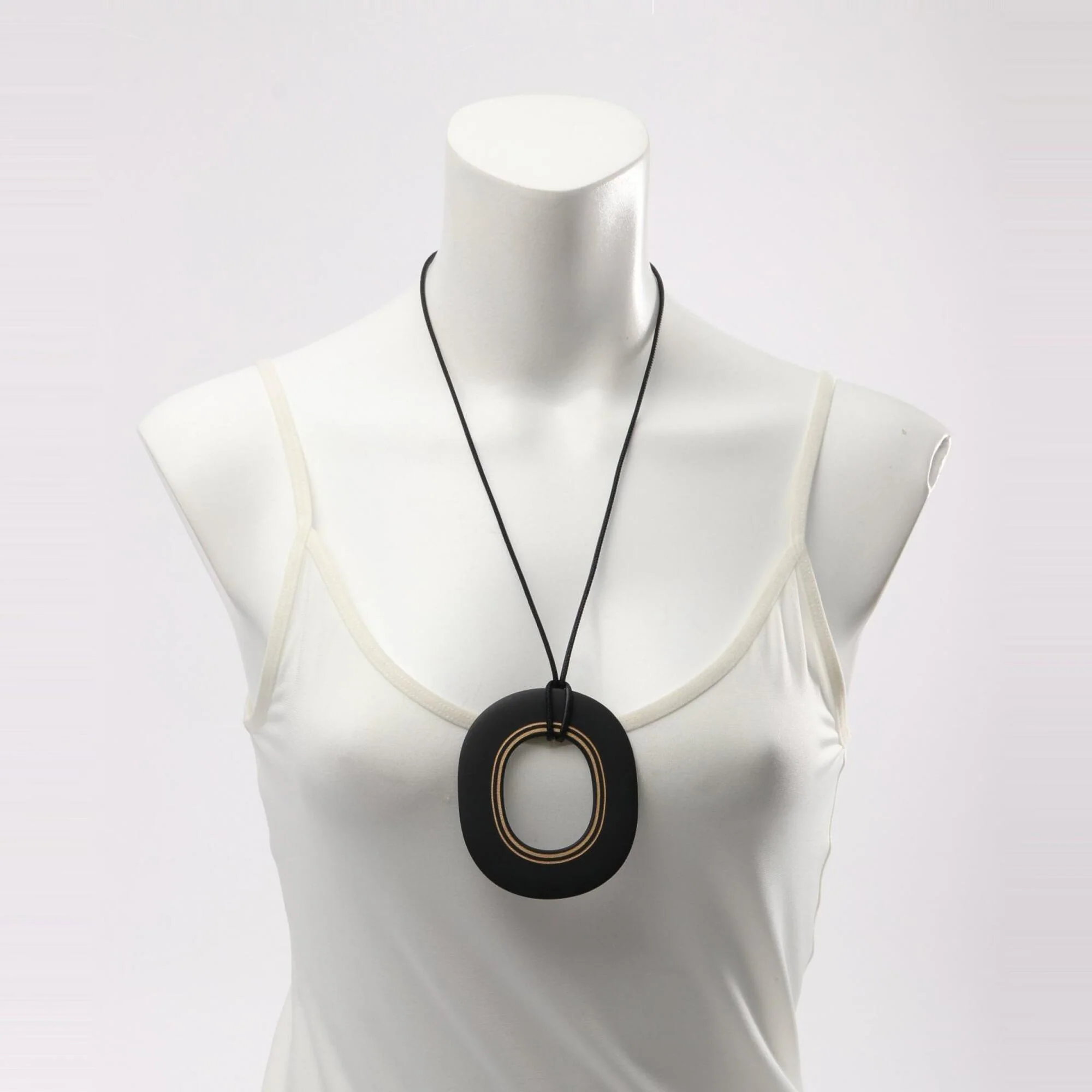 Pendant Necklace Wood Black - Image 6
