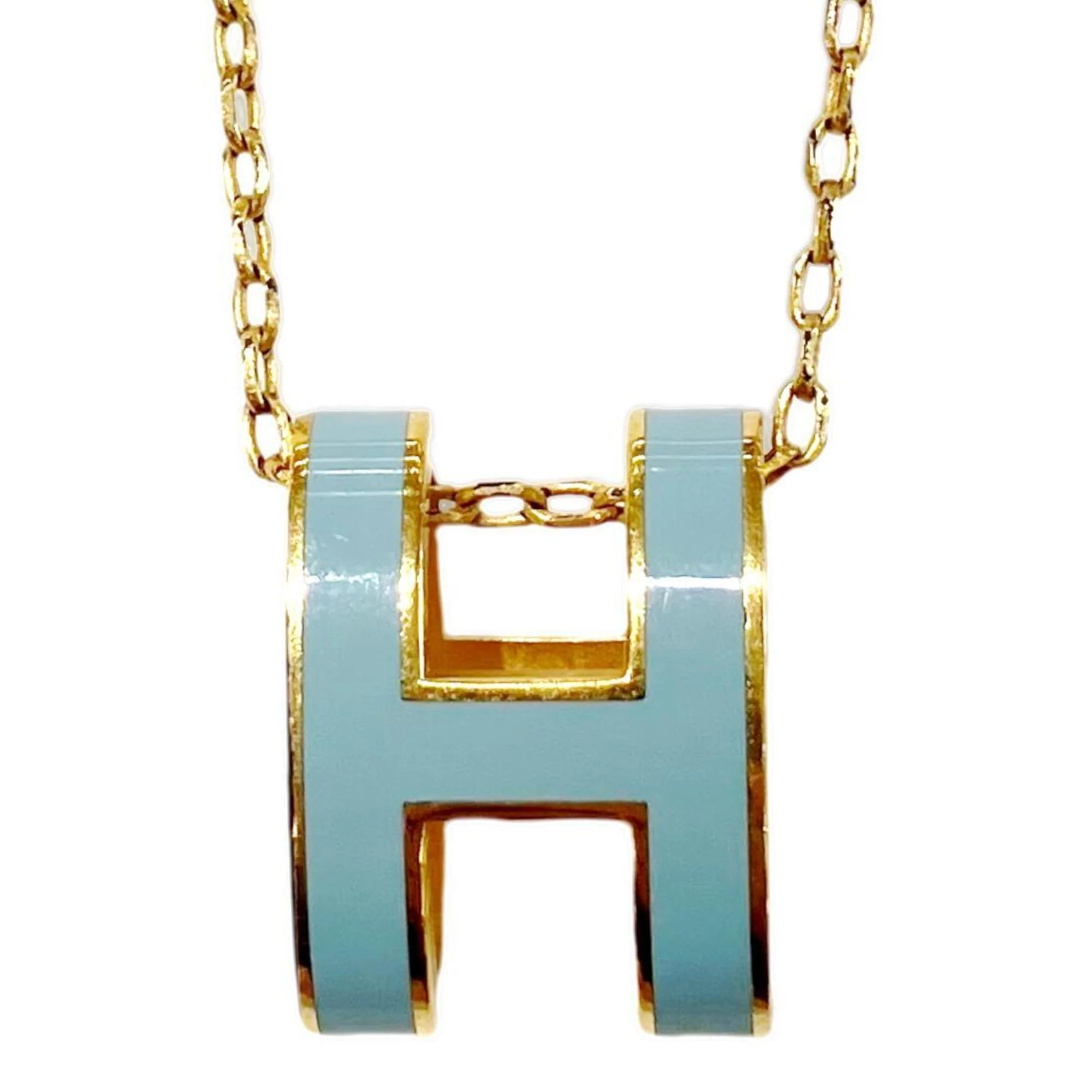 Pop Ash Pendant Necklace Metal Blue Gold - Image 2