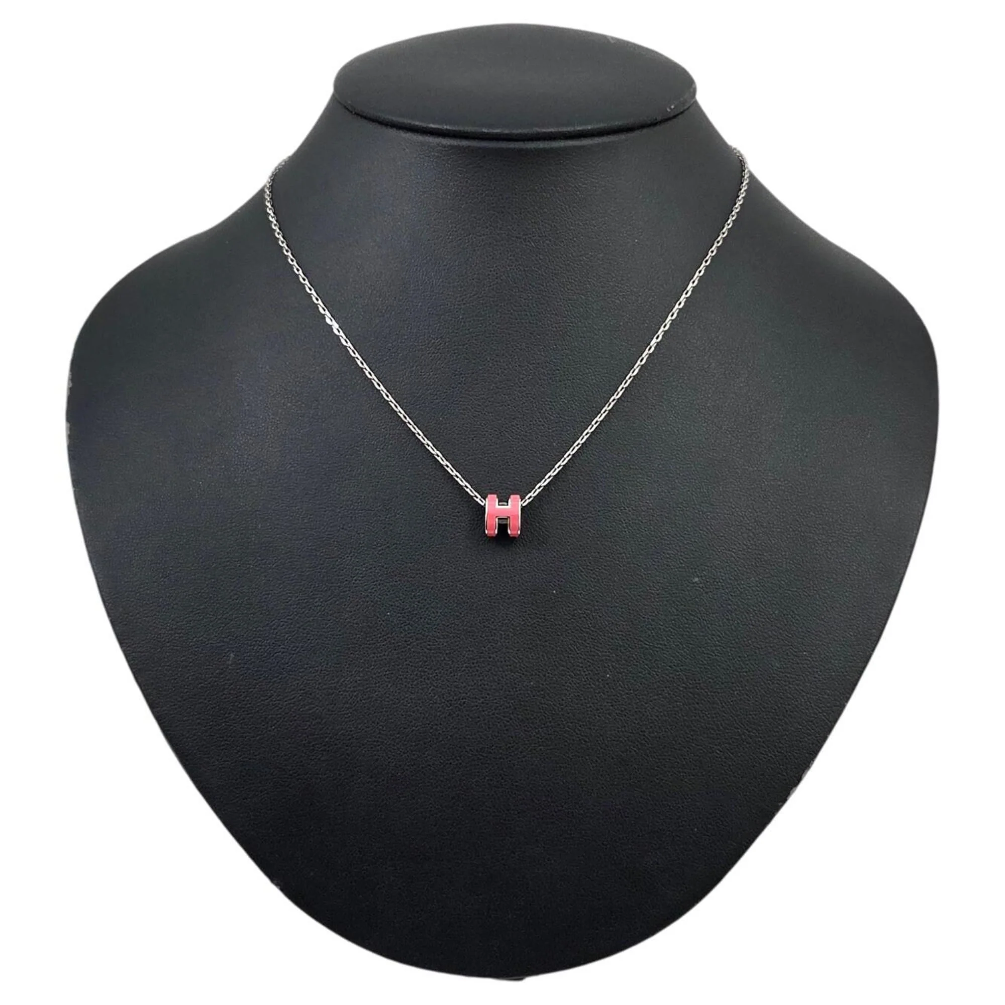 Pop Ash Pendant Necklace Metal Pink and Silver Mini - Image 3
